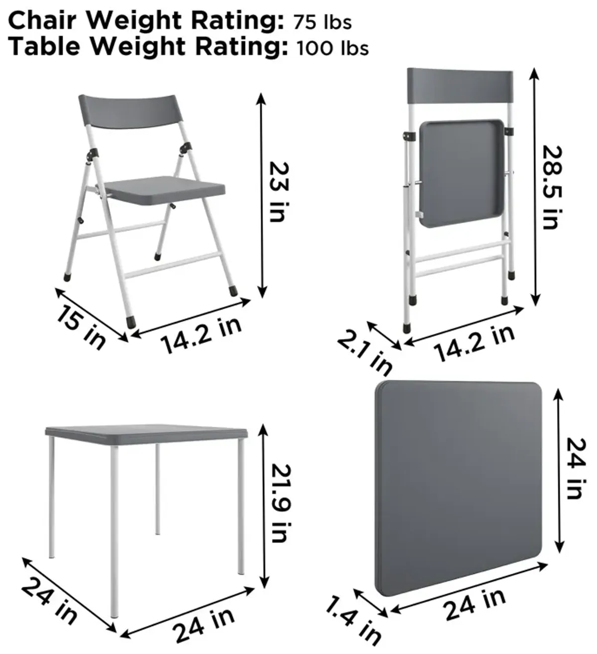 Kid's Activity Set with Folding Chairs, 3-Piece Set