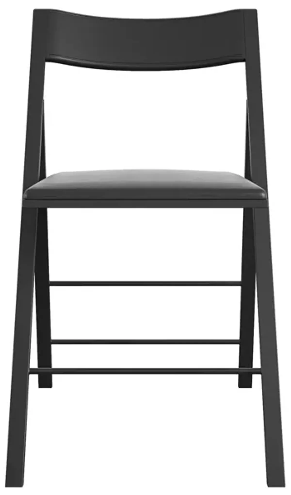 Modern Slim Line Vinyl Padded Folding Chairs, Set of 2