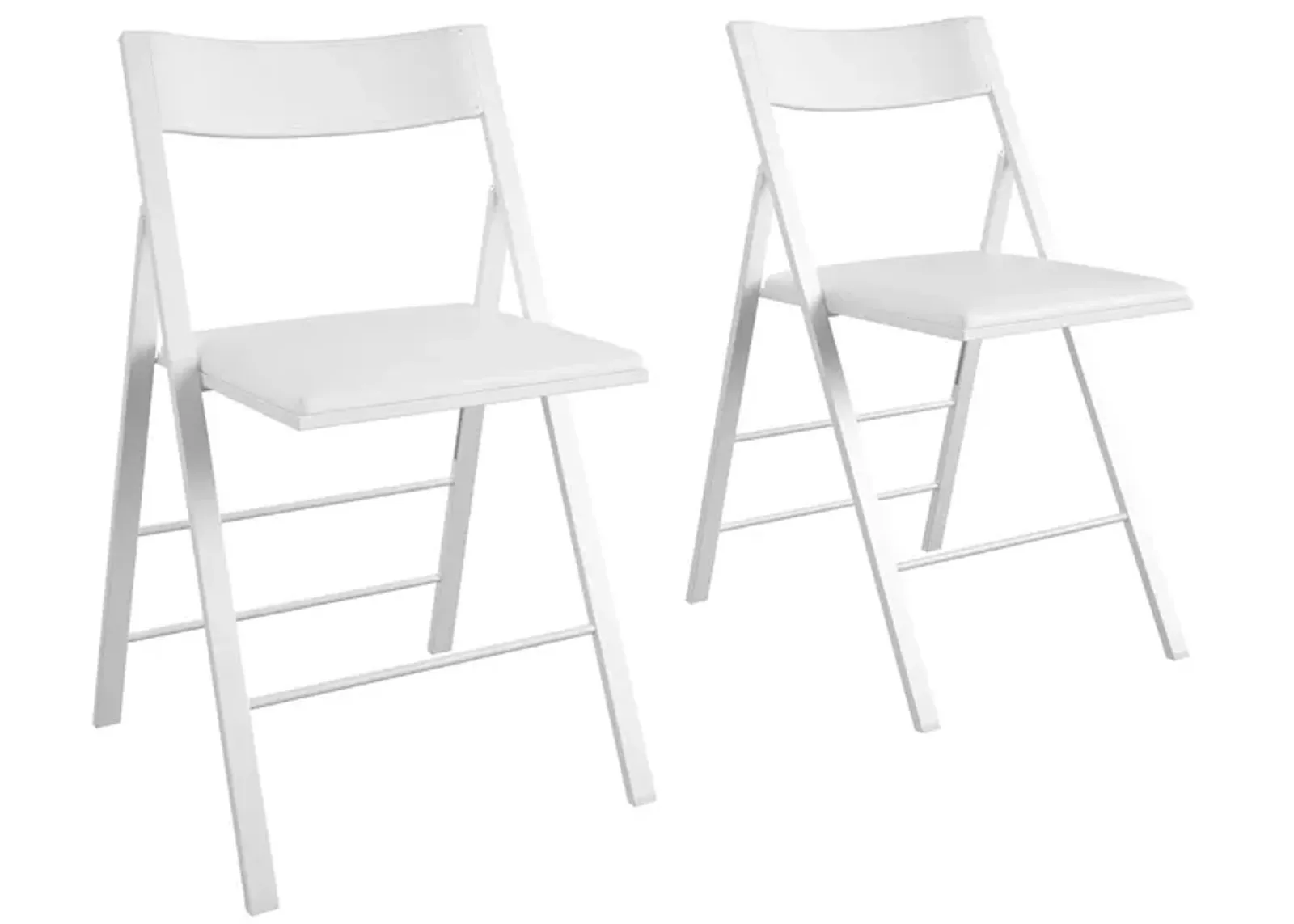 Modern Slim Line Vinyl Padded Folding Chairs, Set of 2