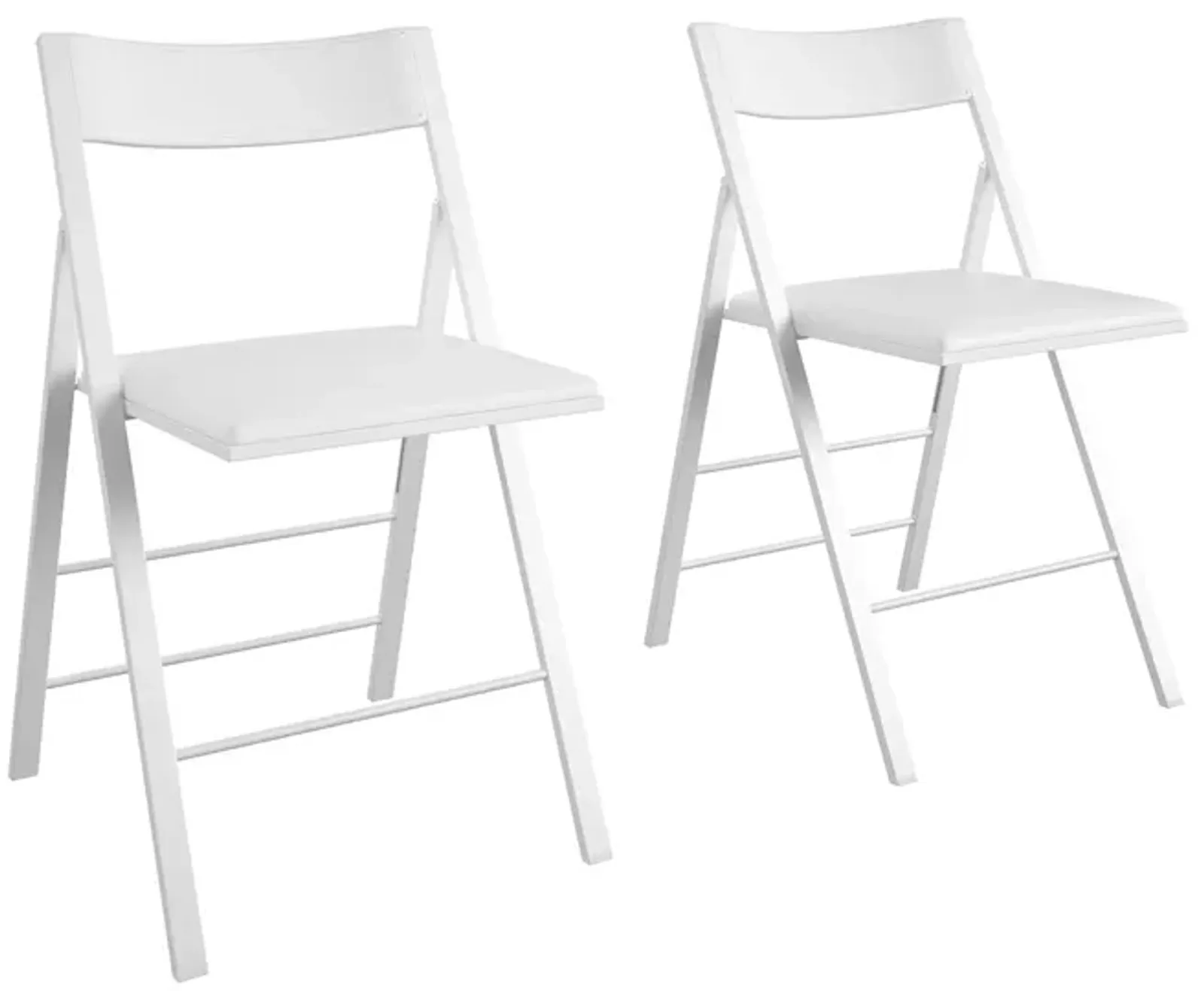 Modern Slim Line Vinyl Padded Folding Chairs, Set of 2