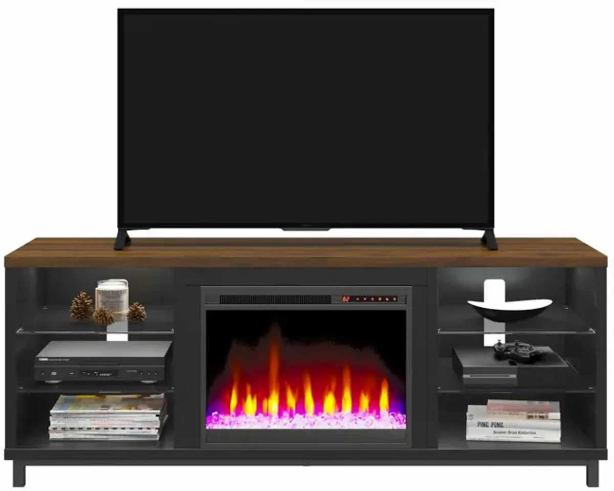 Lumina Fireplace TV Stand for TVs up to 70 Inch with 7 Color LED Lights