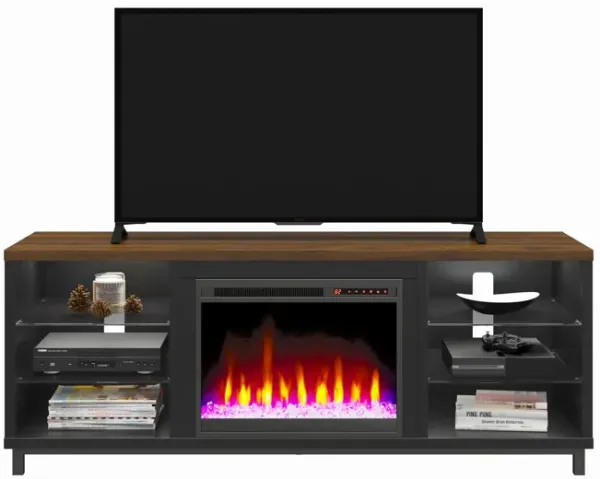 Lumina Fireplace TV Stand for TVs up to 70 Inch with 7 Color LED Lights