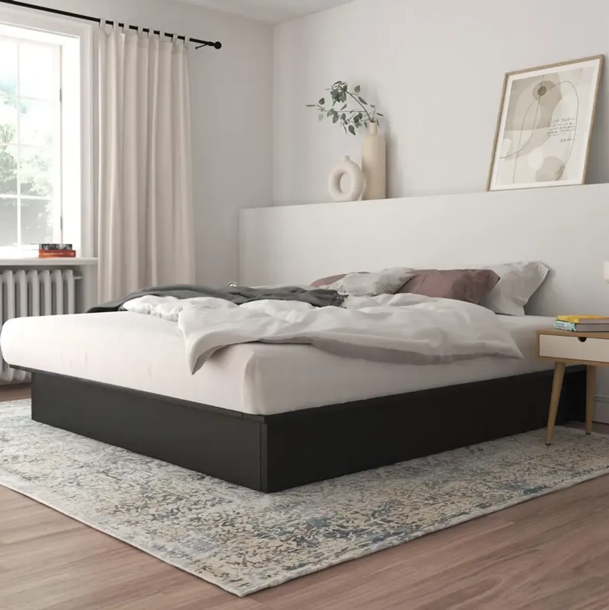 Maven Platform Upholstered Bed with Modern Low Profile Design