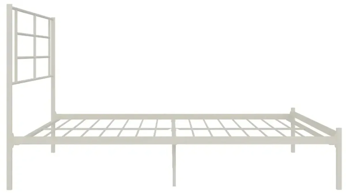 Praxis Metal Bed with a Geometric Headboard