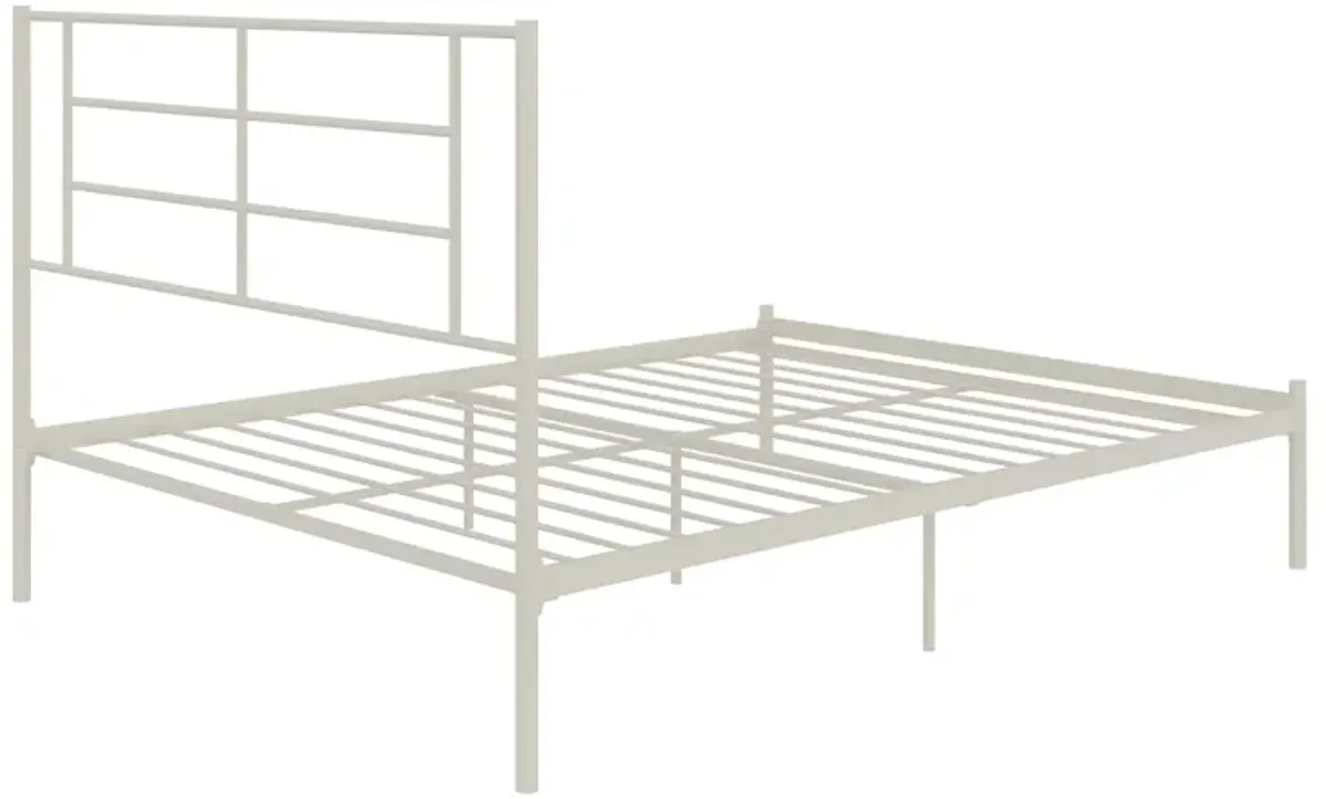 Praxis Metal Bed with a Geometric Headboard