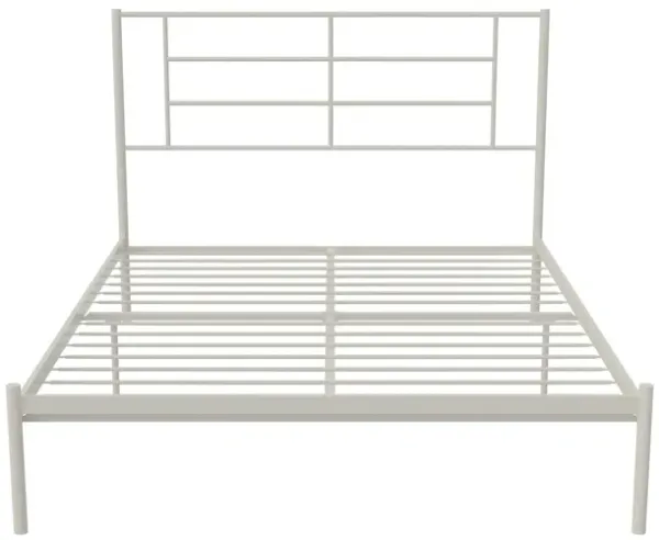 Praxis Metal Bed with a Geometric Headboard