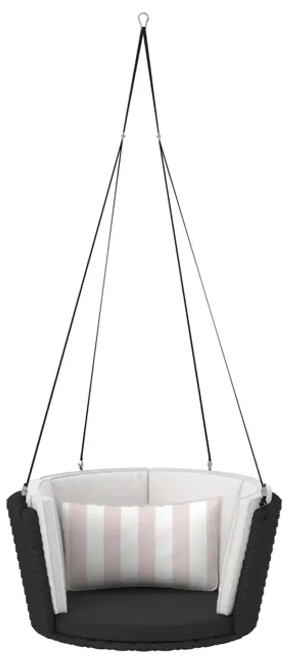 Sally Patio Hanging Wicker Swing with Cushions