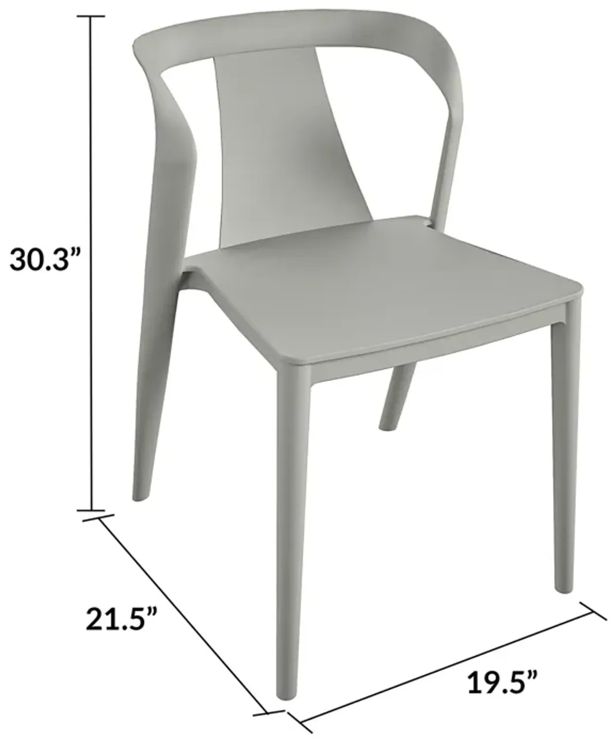 COSCO Curved Arm Dining Chair, Indoor/Outdoor, 2-Pack, Graphite