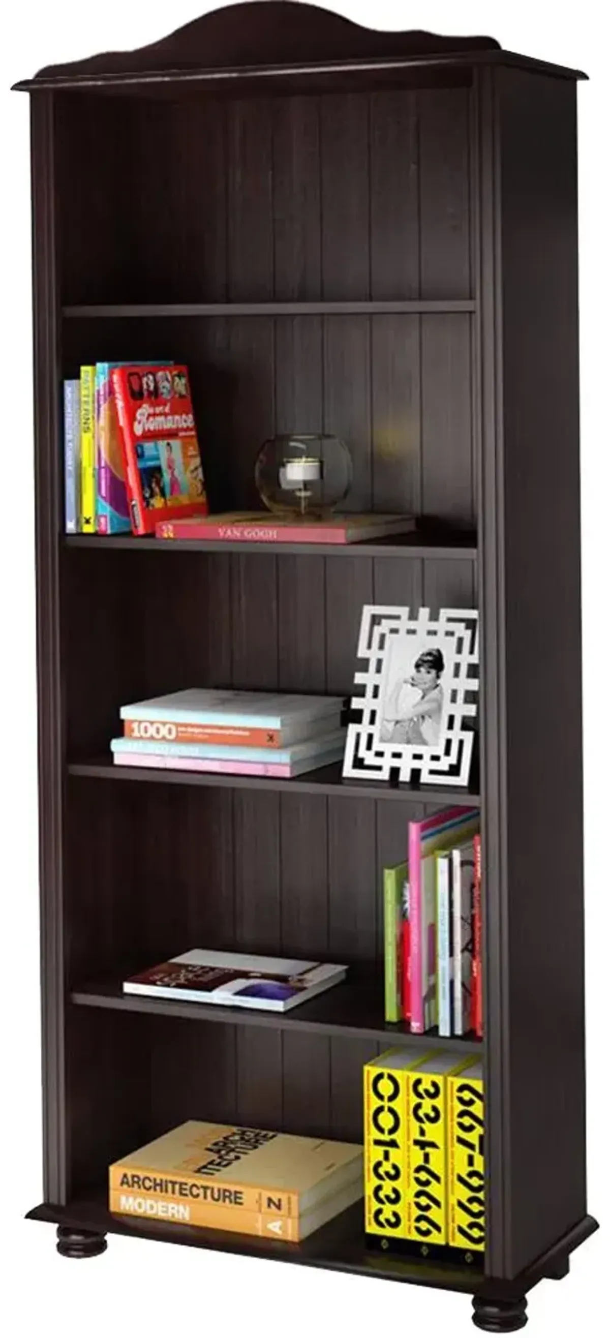 Chester 5 Shelf Wood Open Bookcase with Adjustable Shelves