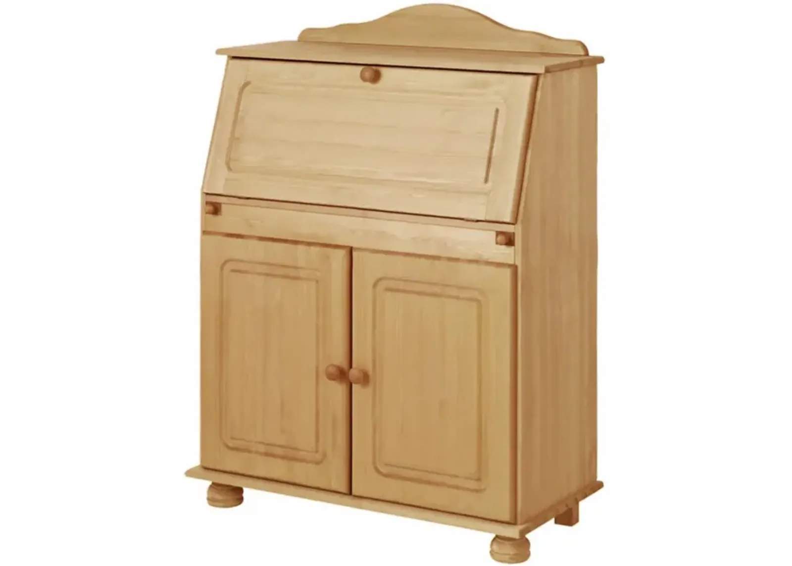 Chester Solid Wood Fold Out Storage Desk with Bottom Storage Cabinet