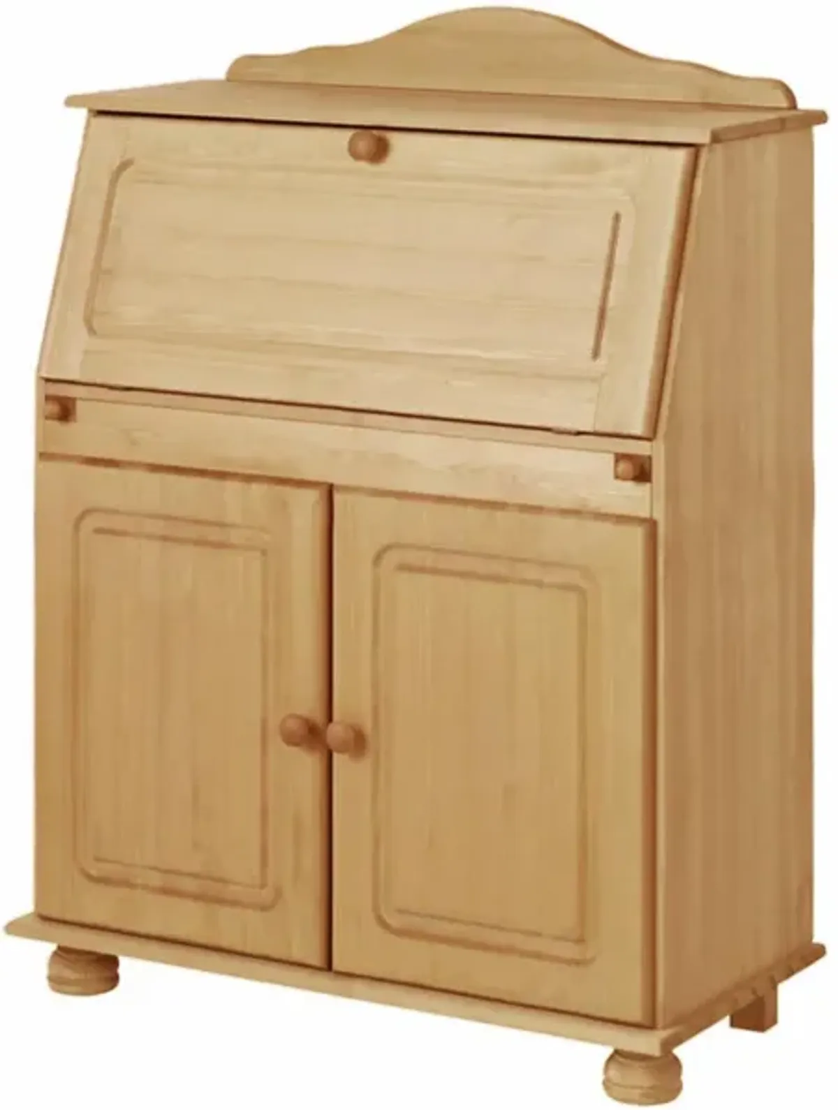 Chester Solid Wood Fold Out Storage Desk with Bottom Storage Cabinet