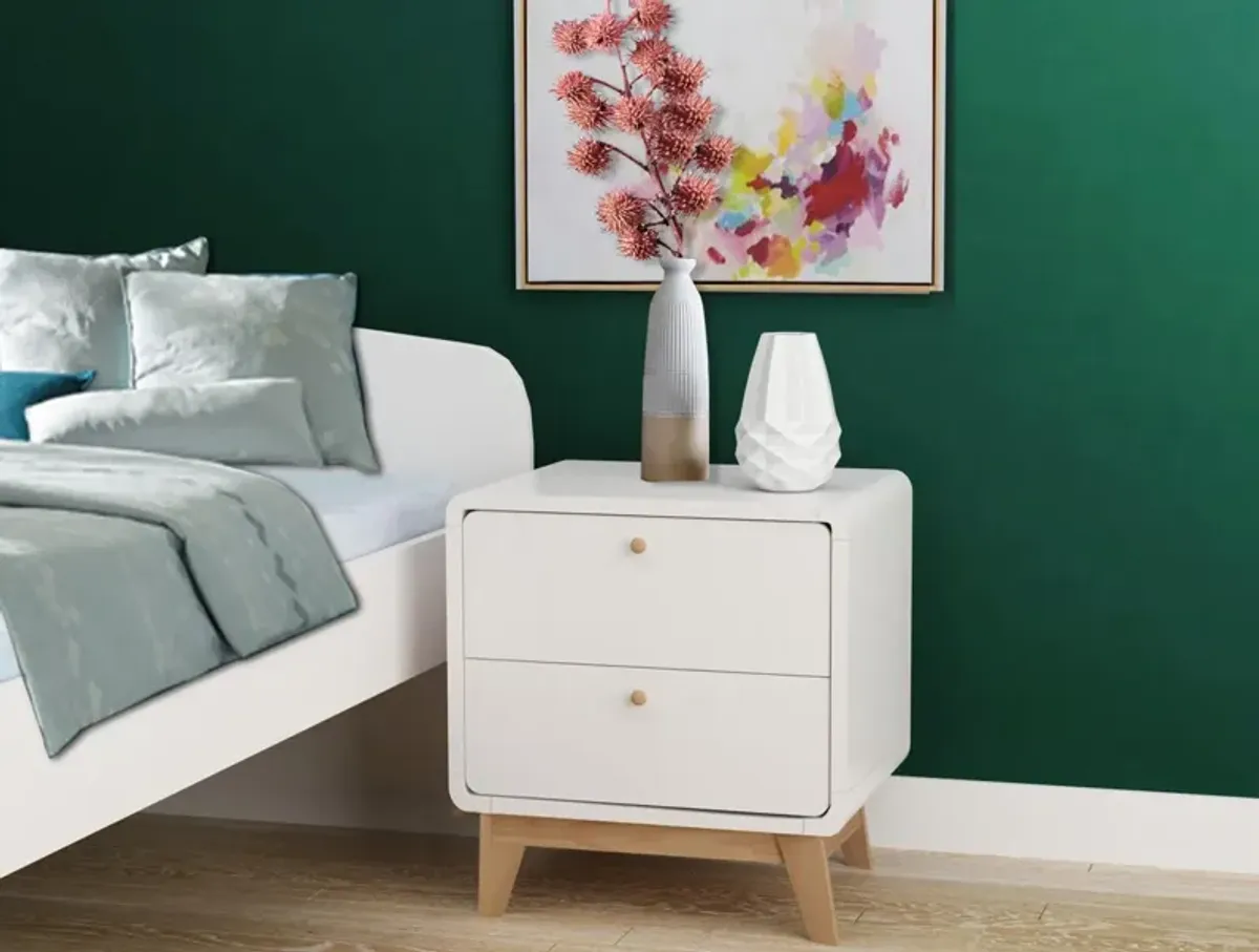 Leva Scandinavian Style 2 Drawer Nightstand