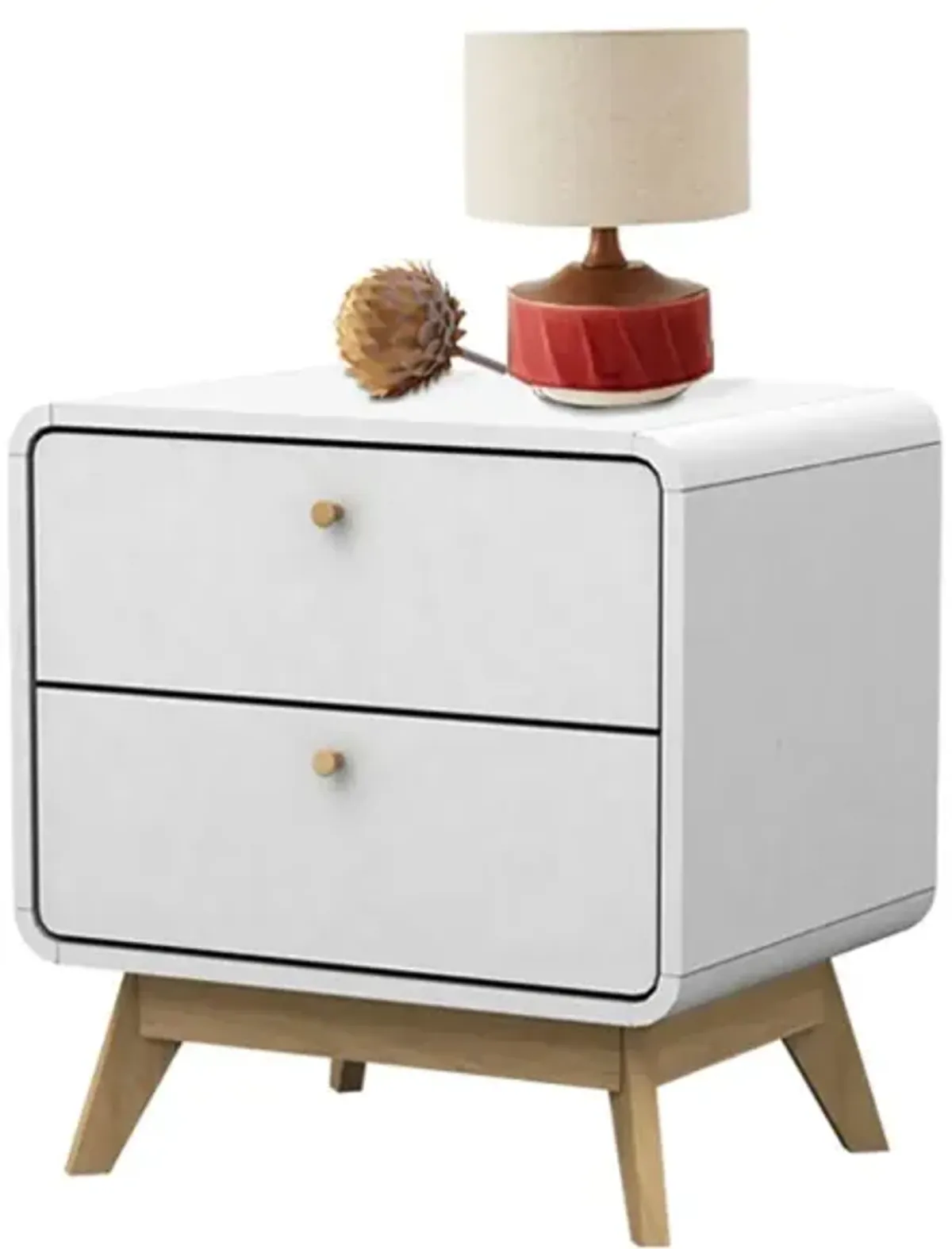 Leva Scandinavian Style 2 Drawer Nightstand