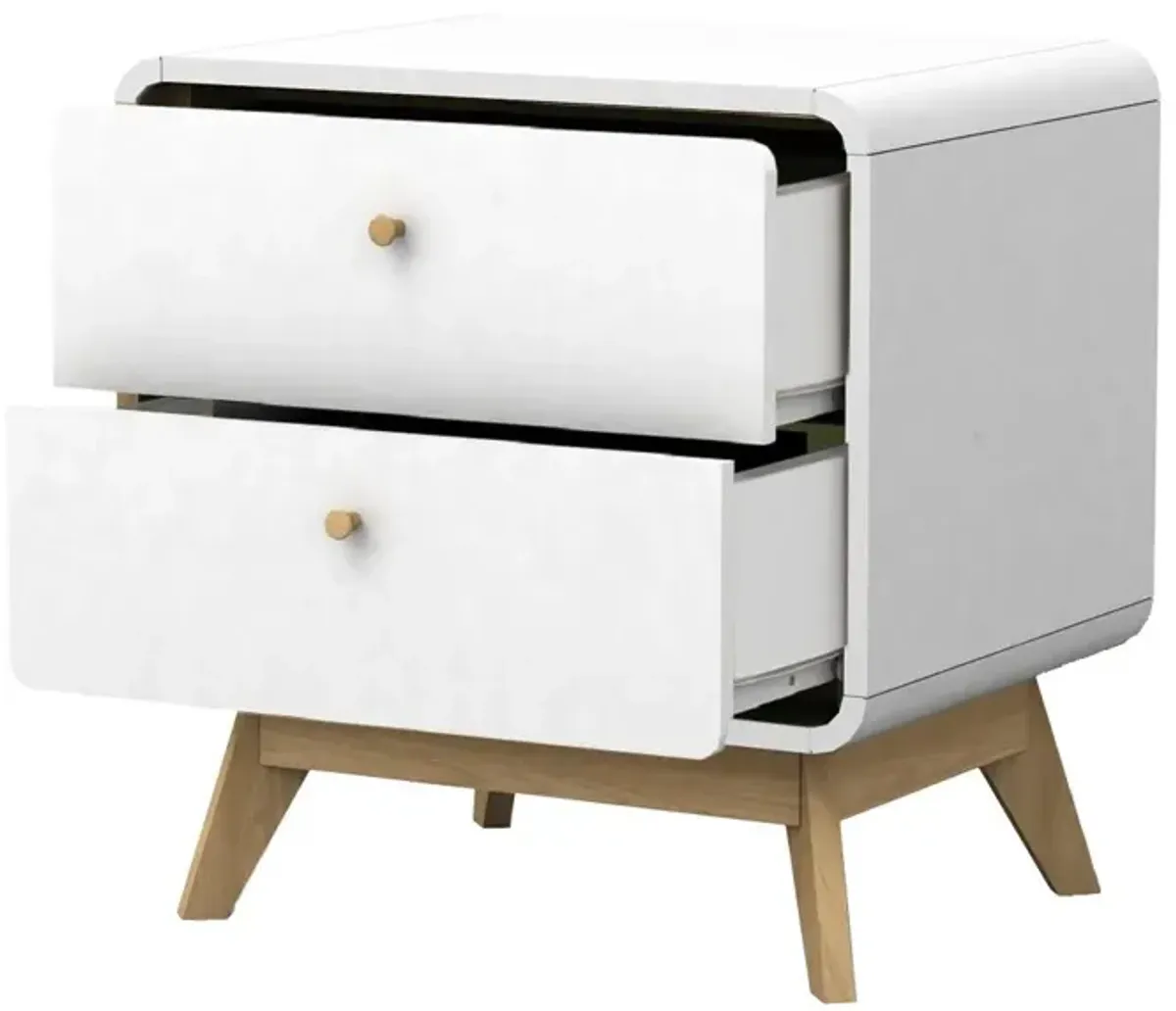 Leva Scandinavian Style 2 Drawer Nightstand