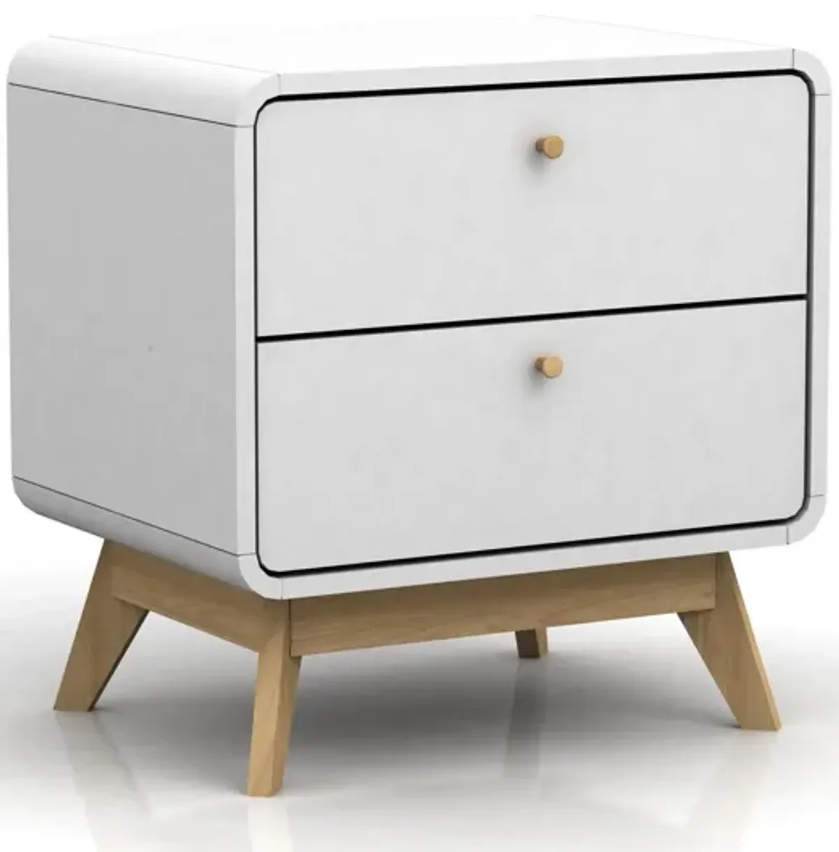 Leva Scandinavian Style 2 Drawer Nightstand