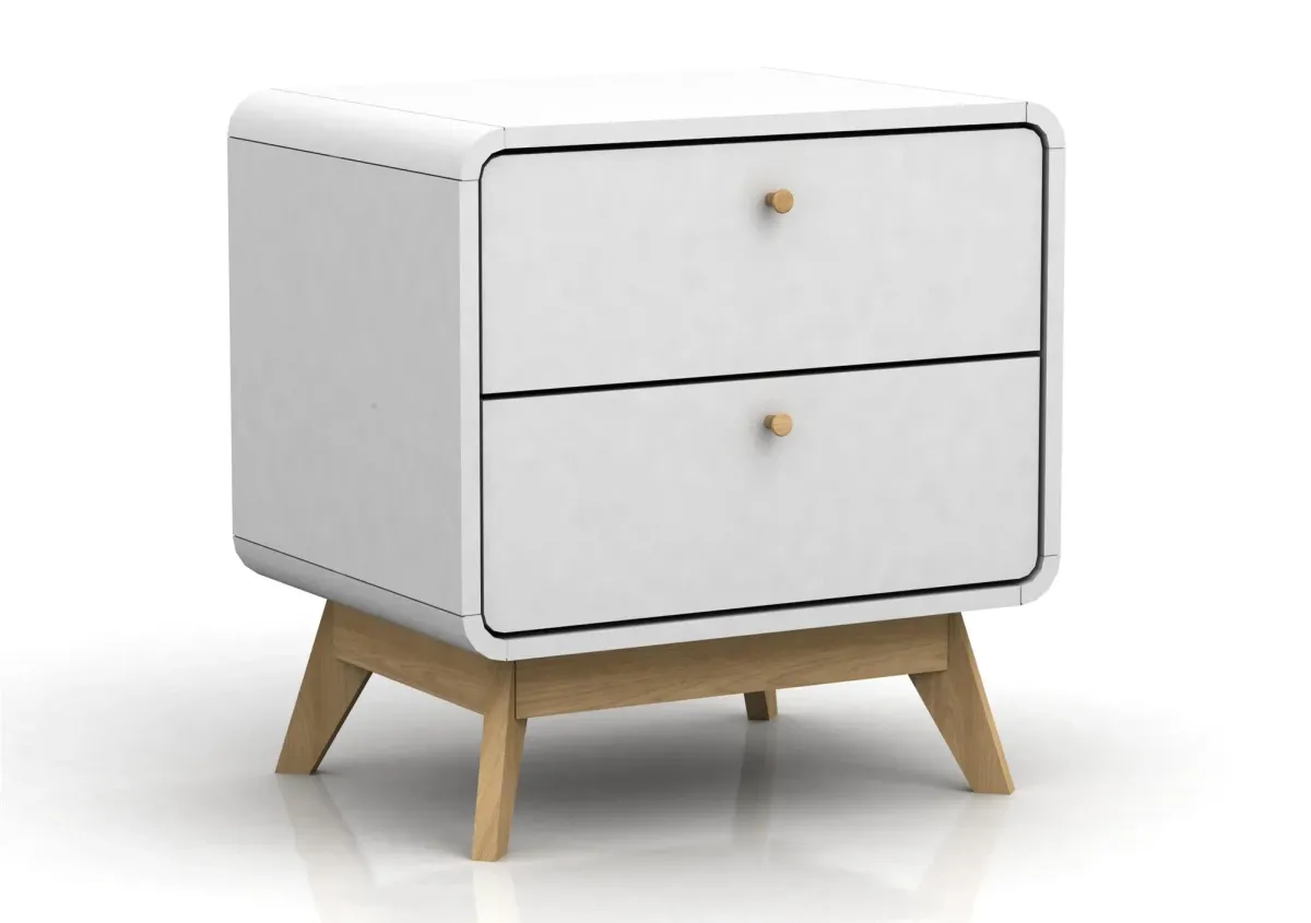 Leva Scandinavian Style 2 Drawer Nightstand