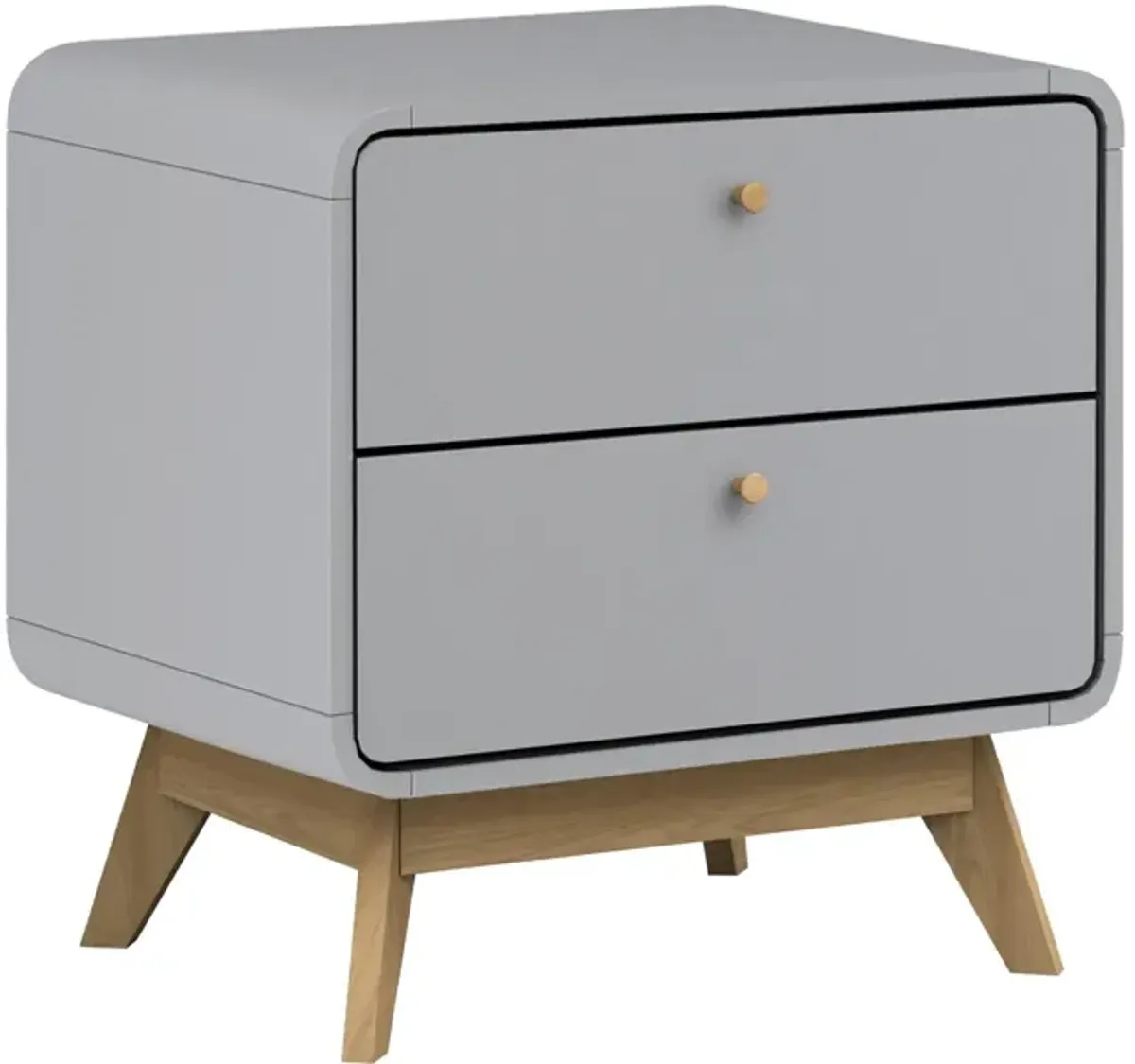 Leva Scandinavian Style 2 Drawer Nightstand