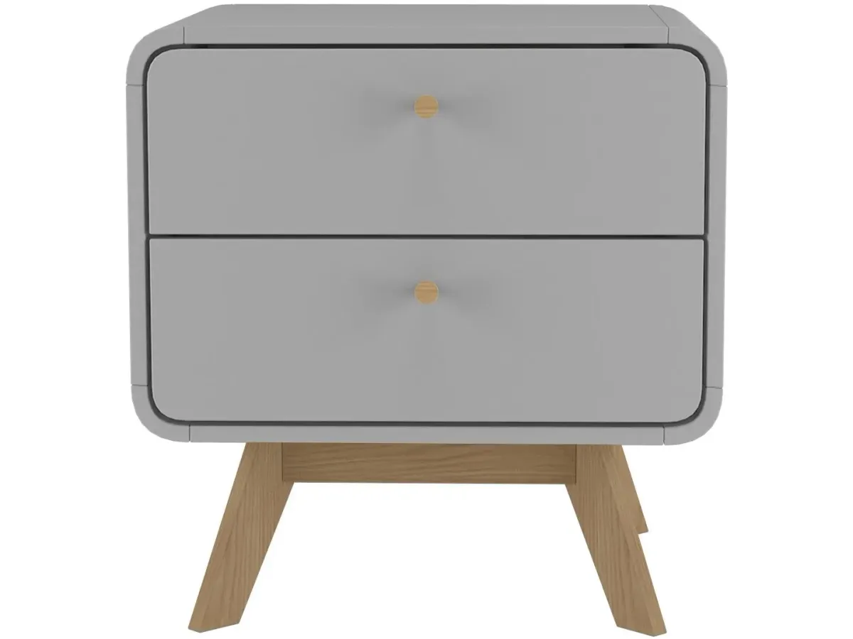 Leva Scandinavian Style 2 Drawer Nightstand