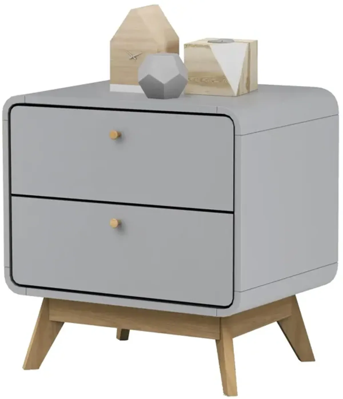 Leva Scandinavian Style 2 Drawer Nightstand