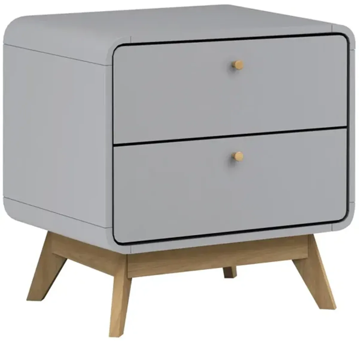 Leva Scandinavian Style 2 Drawer Nightstand