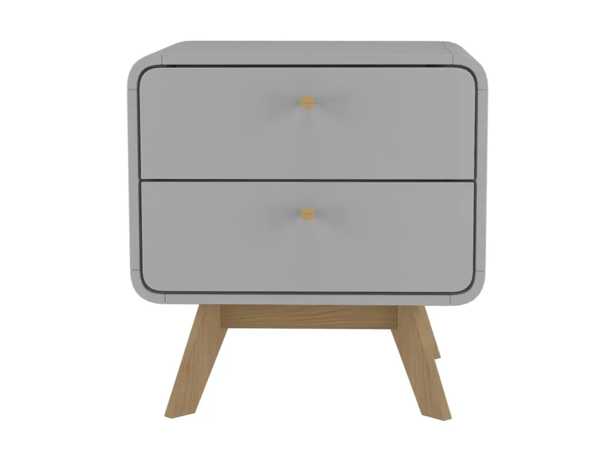 Leva Scandinavian Style 2 Drawer Nightstand