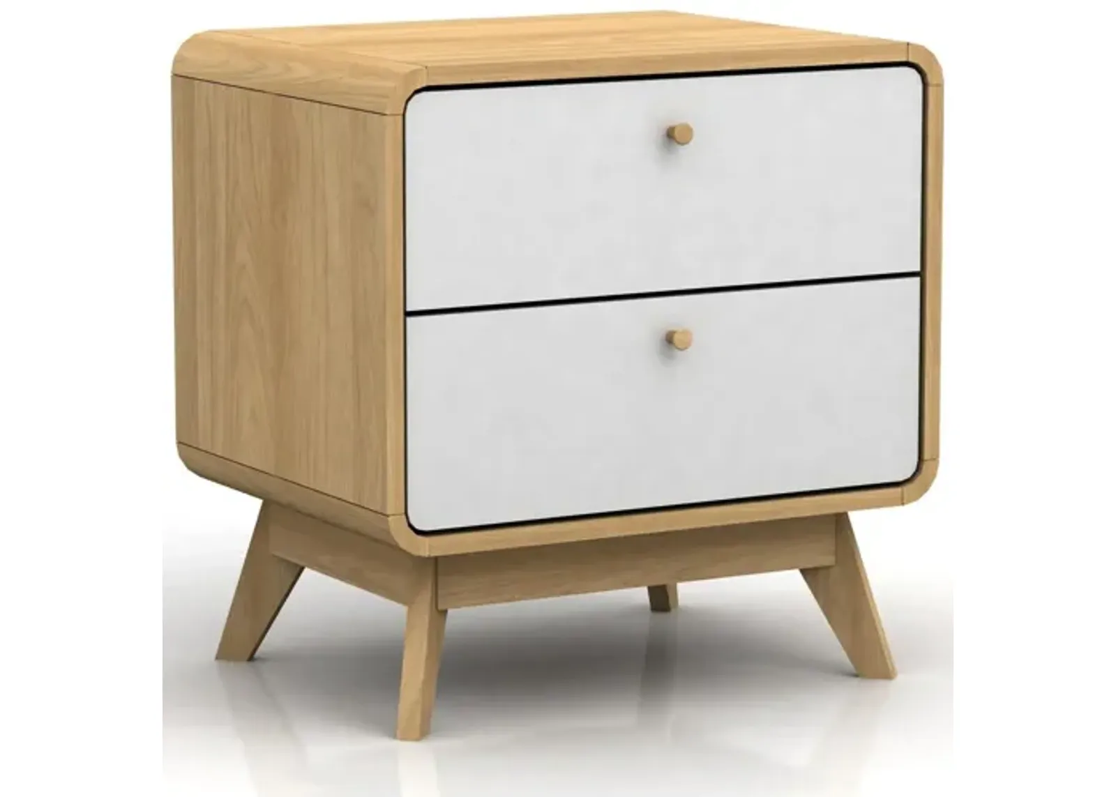 Leva Scandinavian Style 2 Drawer Nightstand