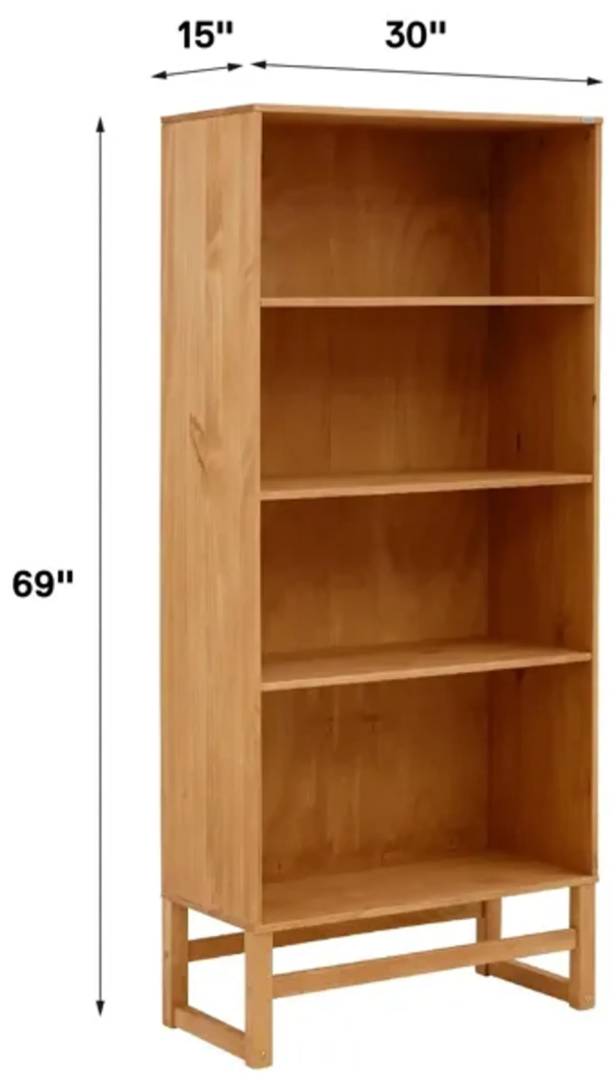 Talo 4 Shelf Bookcase with Open Storage