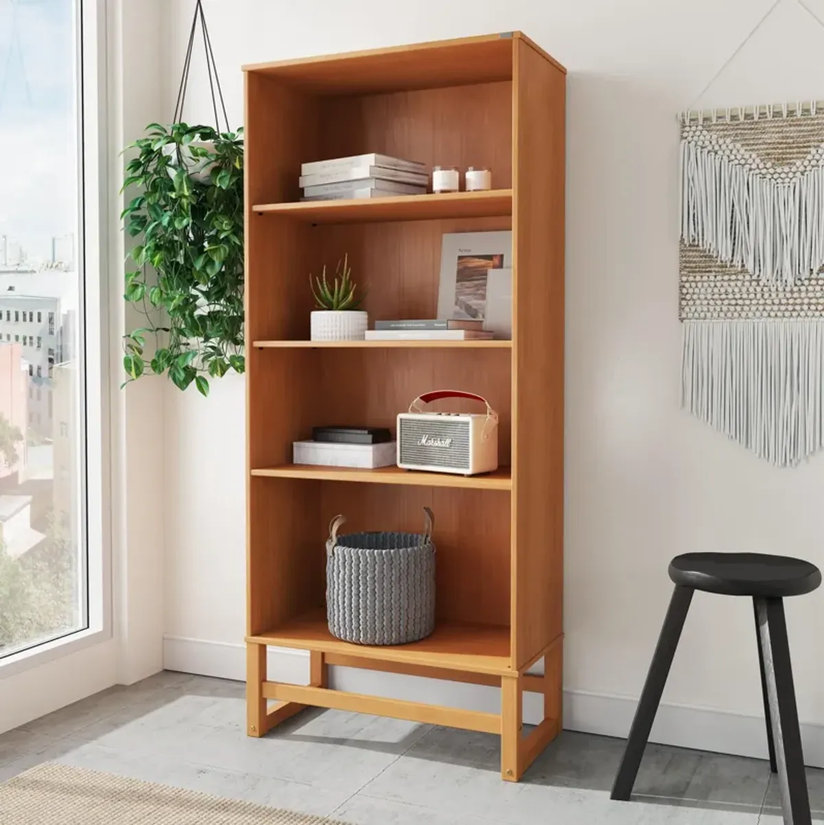 Talo 4 Shelf Bookcase with Open Storage