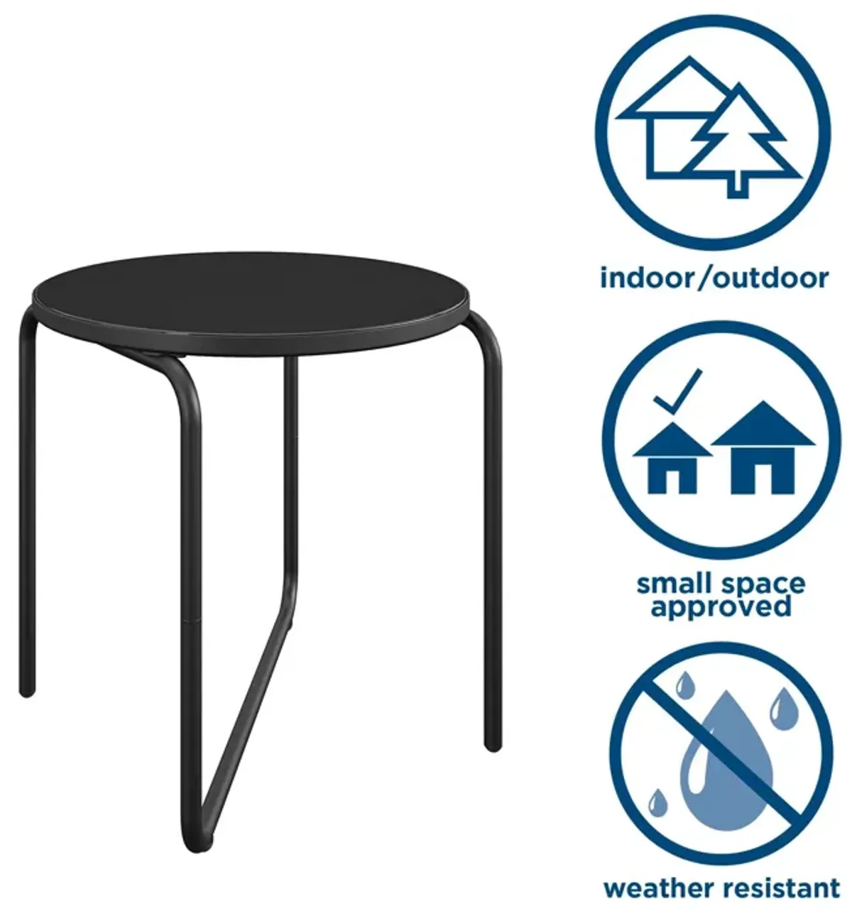 Modern Outdoor/Indoor 18 Inch Round Glass Side Table