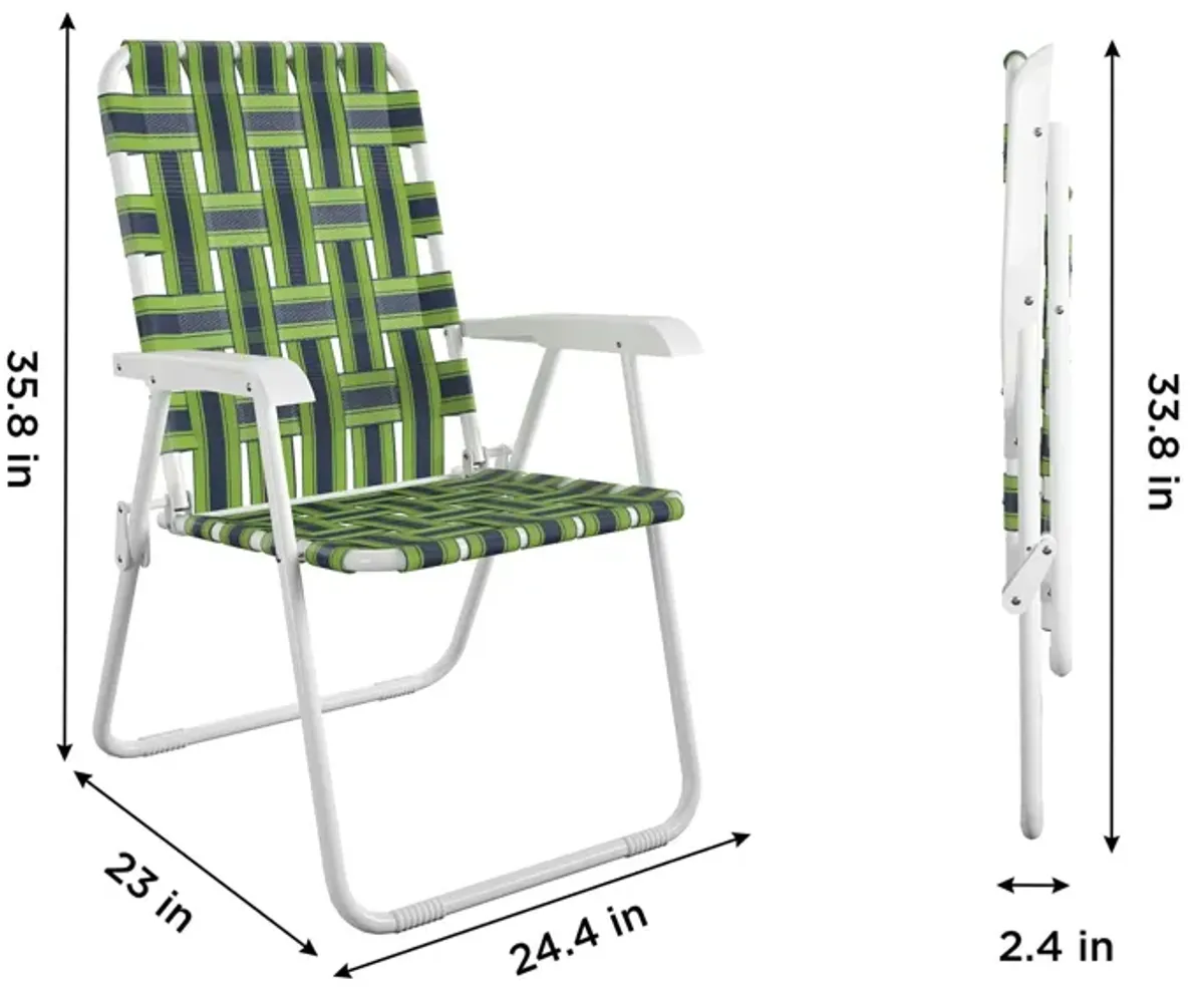 Folding Weather-Resistant Lawn Chairs, Set of 2