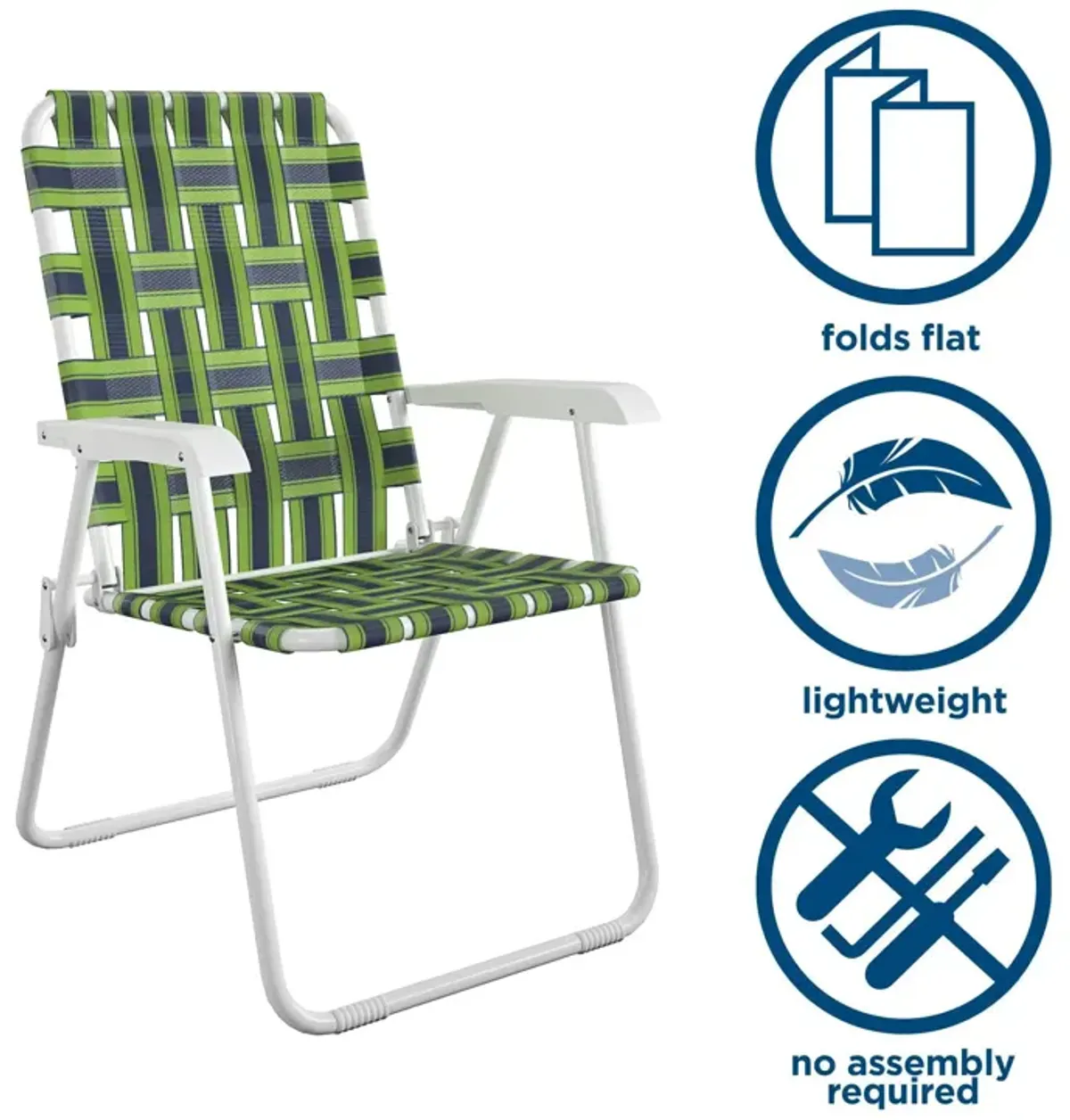 Folding Weather-Resistant Lawn Chairs, Set of 2