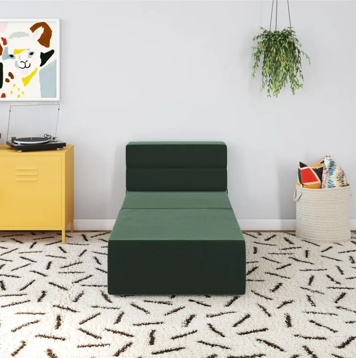 The Flower Ottoman Pouf Comfort Floor Seat and Footrest with Velour Fabric