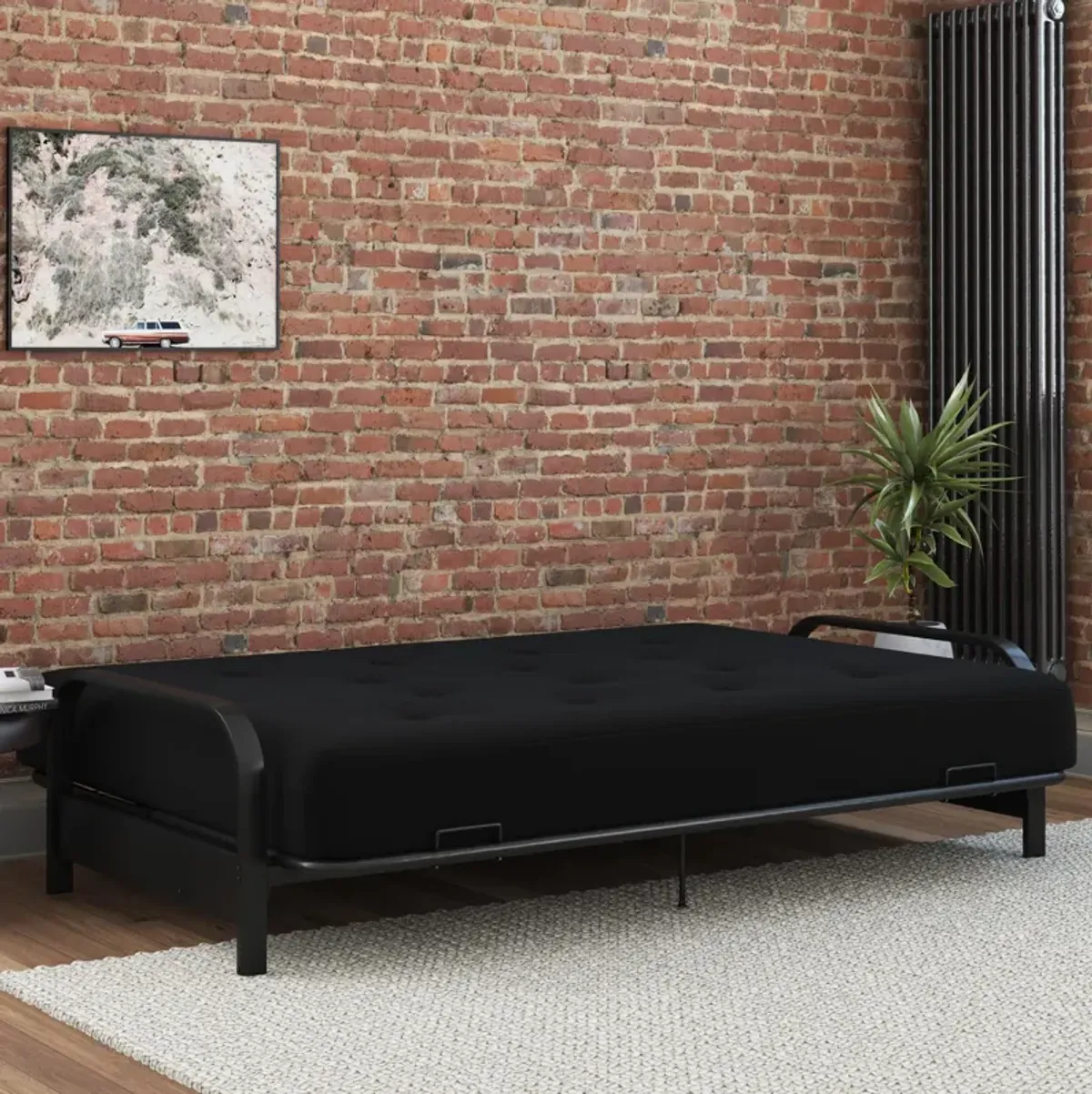 Cozey 8-Inch Pocket Spring Coil Full Sized Futon Mattress with Polyester Linen