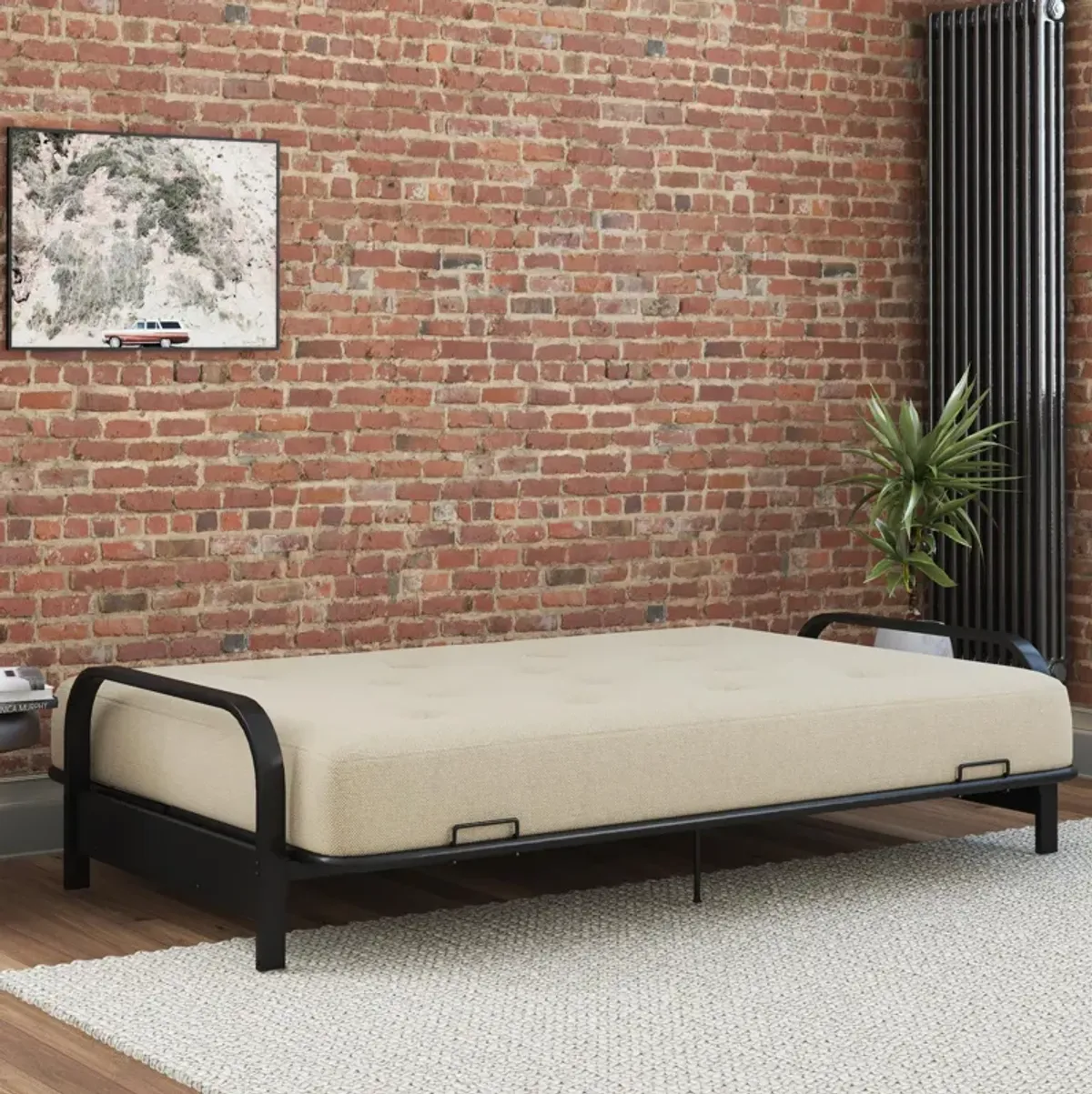 Cozey 8-Inch Pocket Spring Coil Full Sized Futon Mattress with Polyester Linen