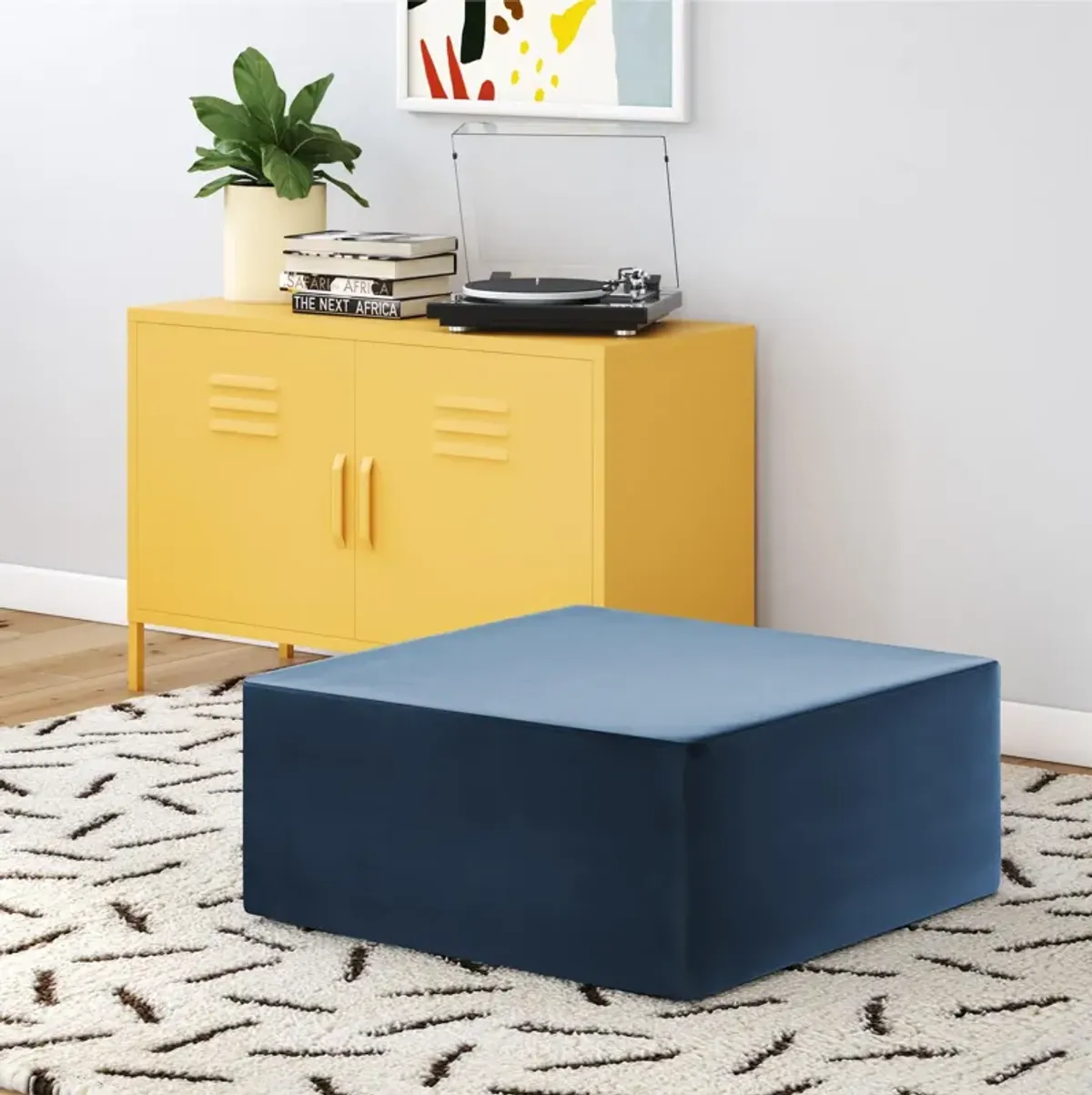 The Flower Ottoman Pouf Comfort Floor Seat and Footrest with Velour Fabric