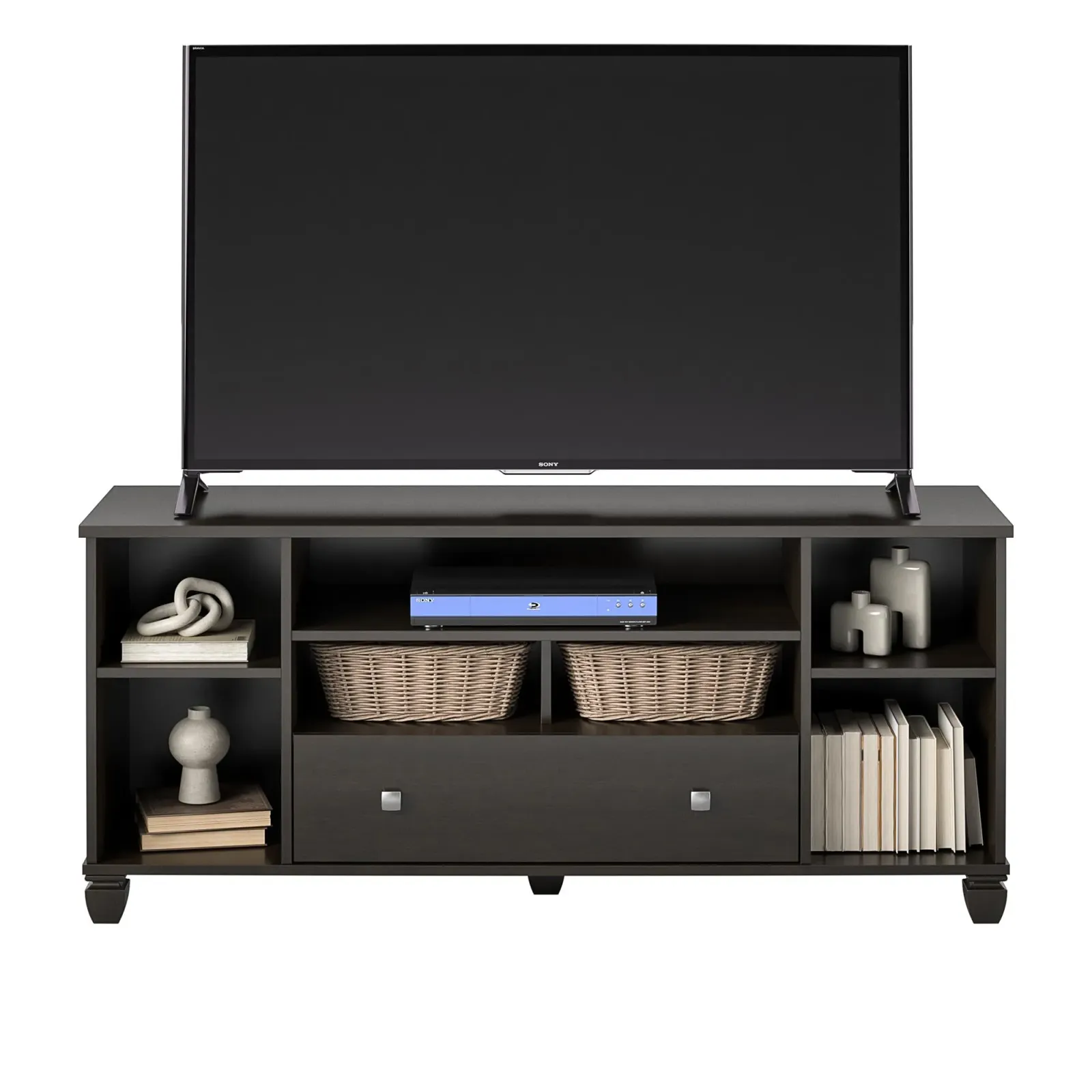 Brett TV Stand for TVs up to 64" with 7 Open Shelves and 1 Drawer