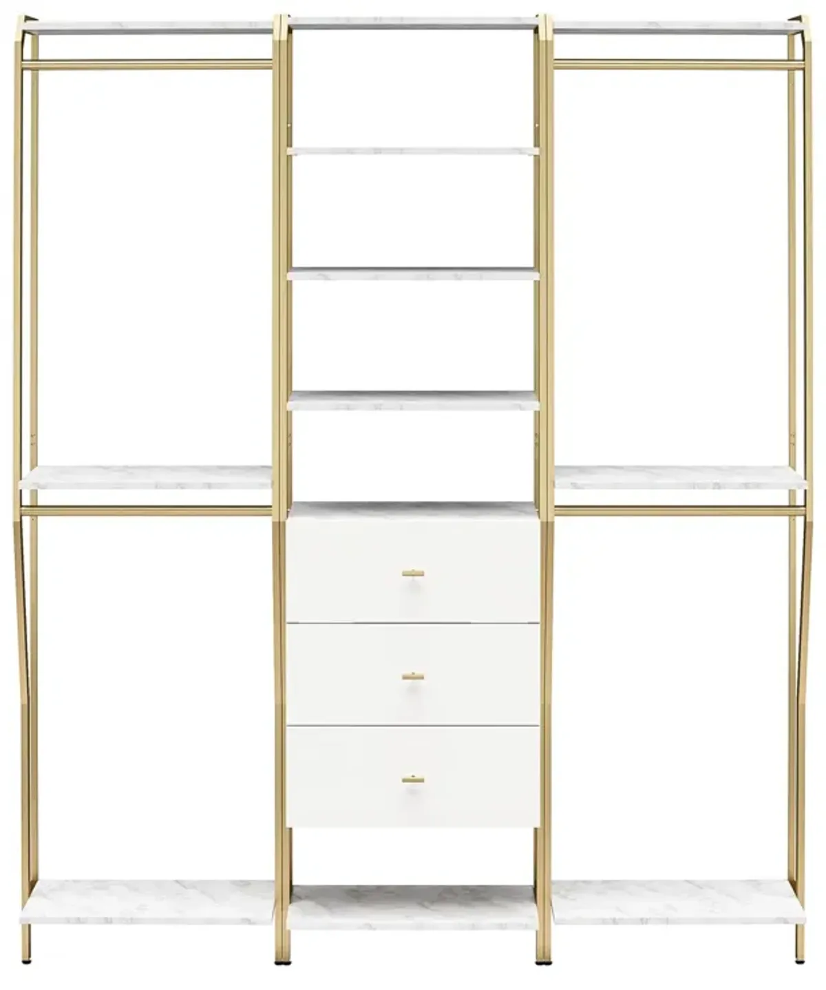 Gwyneth Closet 3 Piece Bundle- 2 Hanging Rod & 1 Drawer Unit