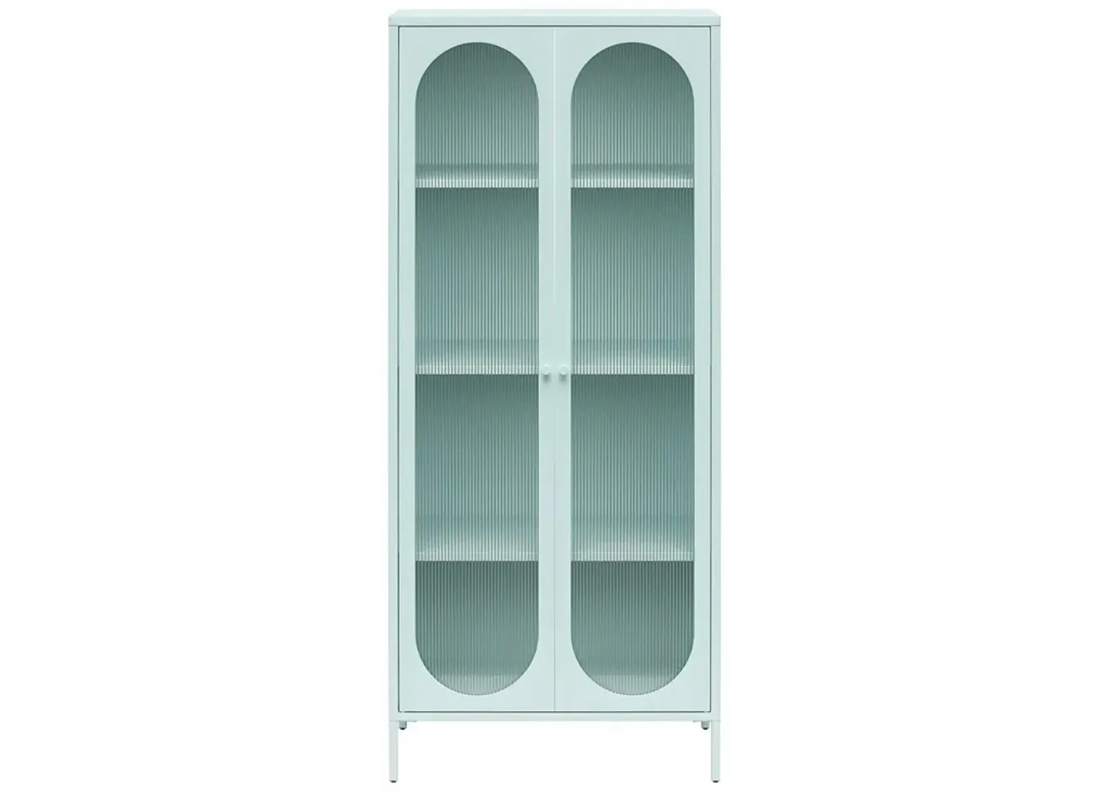 Luna Tall 2 Door Accent Cabinet with Fluted Glass