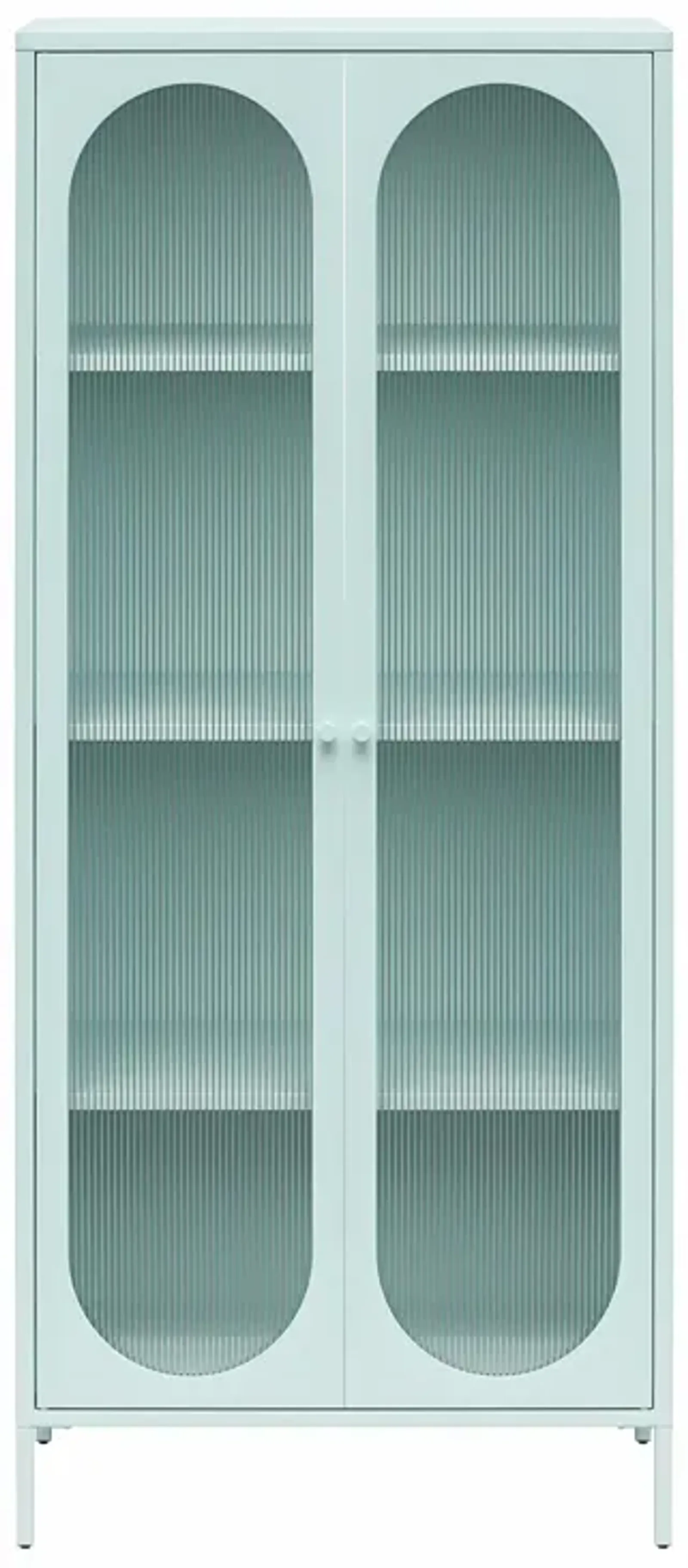 Luna Tall 2 Door Accent Cabinet with Fluted Glass