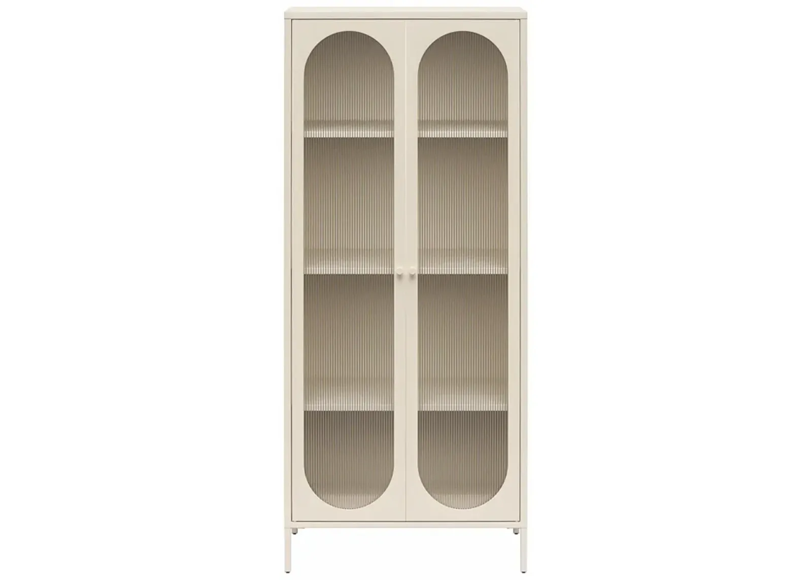 Luna Tall 2 Door Accent Cabinet with Fluted Glass