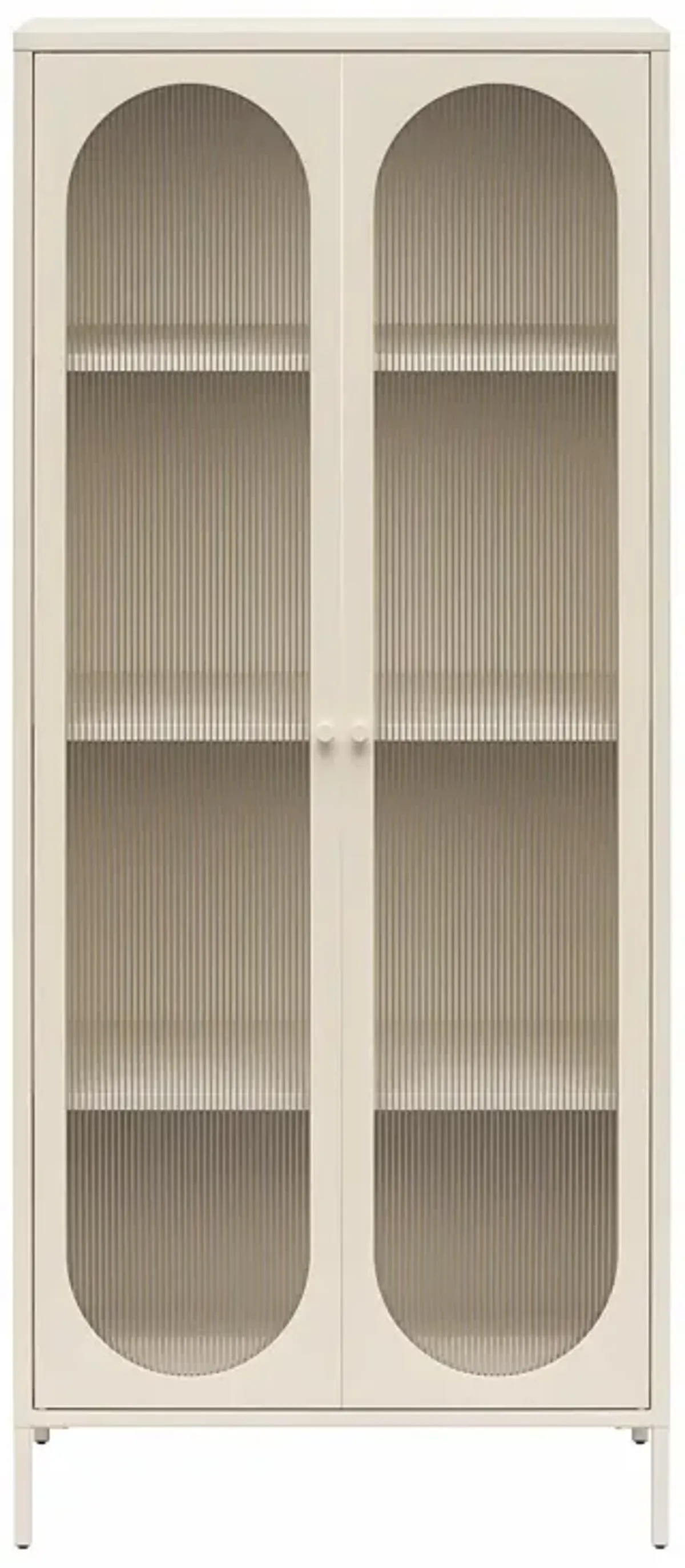 Luna Tall 2 Door Accent Cabinet with Fluted Glass