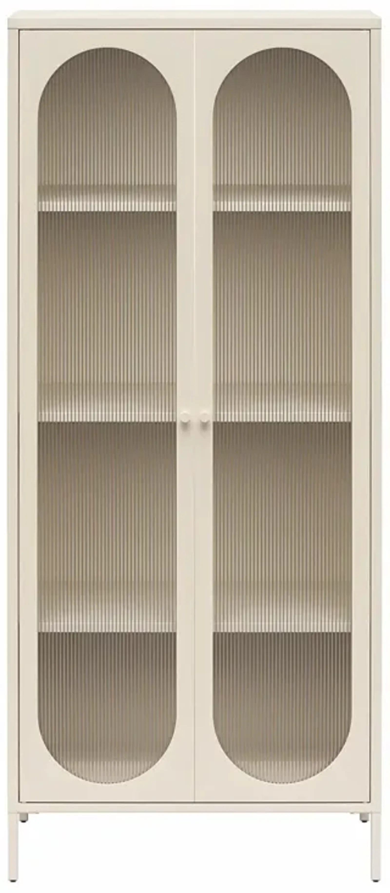 Luna Tall 2 Door Accent Cabinet with Fluted Glass