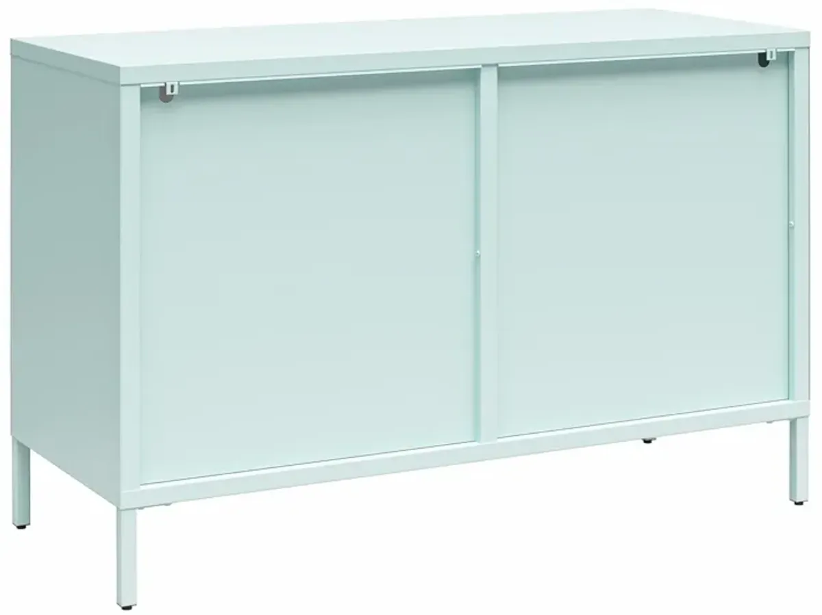 Luna Wide 2 Door Accent Cabinet with Fluted Glass