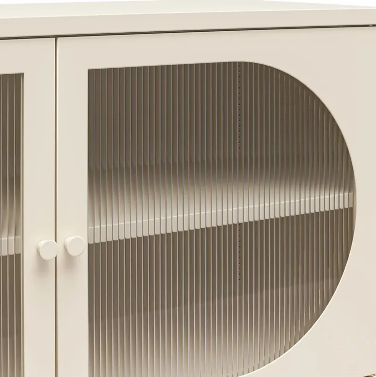 Luna Wide 2 Door Accent Cabinet with Fluted Glass