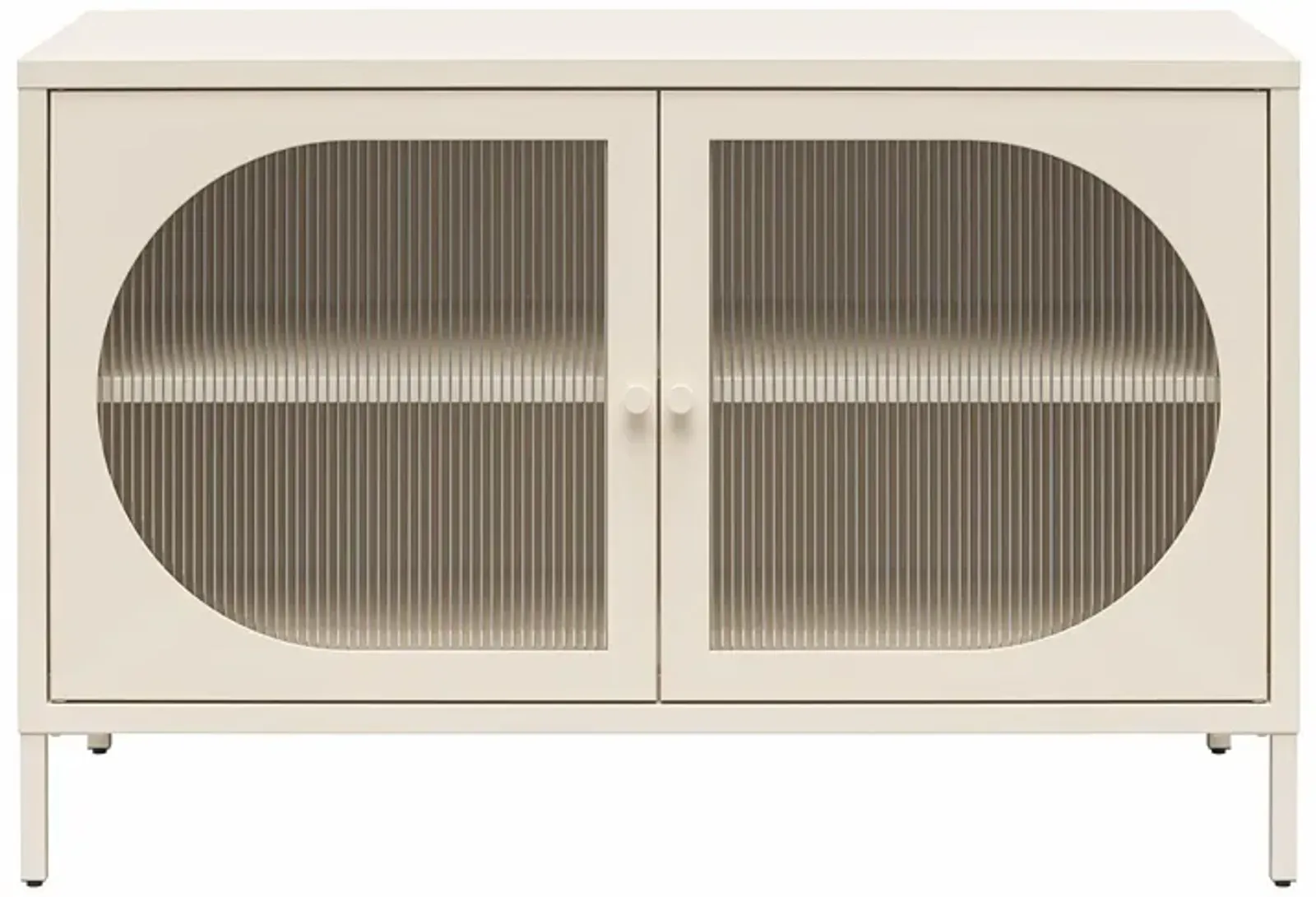 Luna Wide 2 Door Accent Cabinet with Fluted Glass