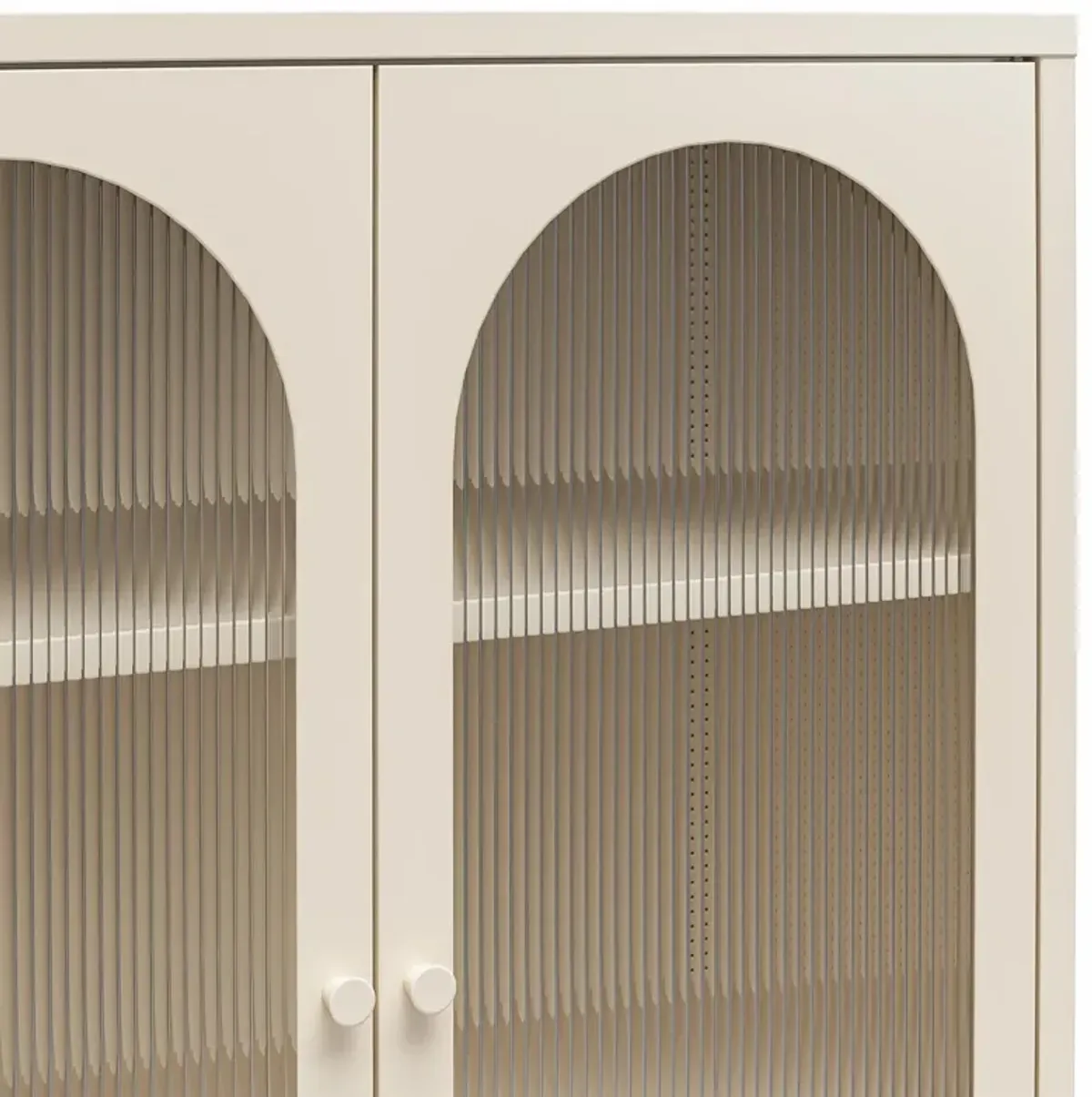 Luna Short 2 Door Accent Cabinet with Fluted Glass