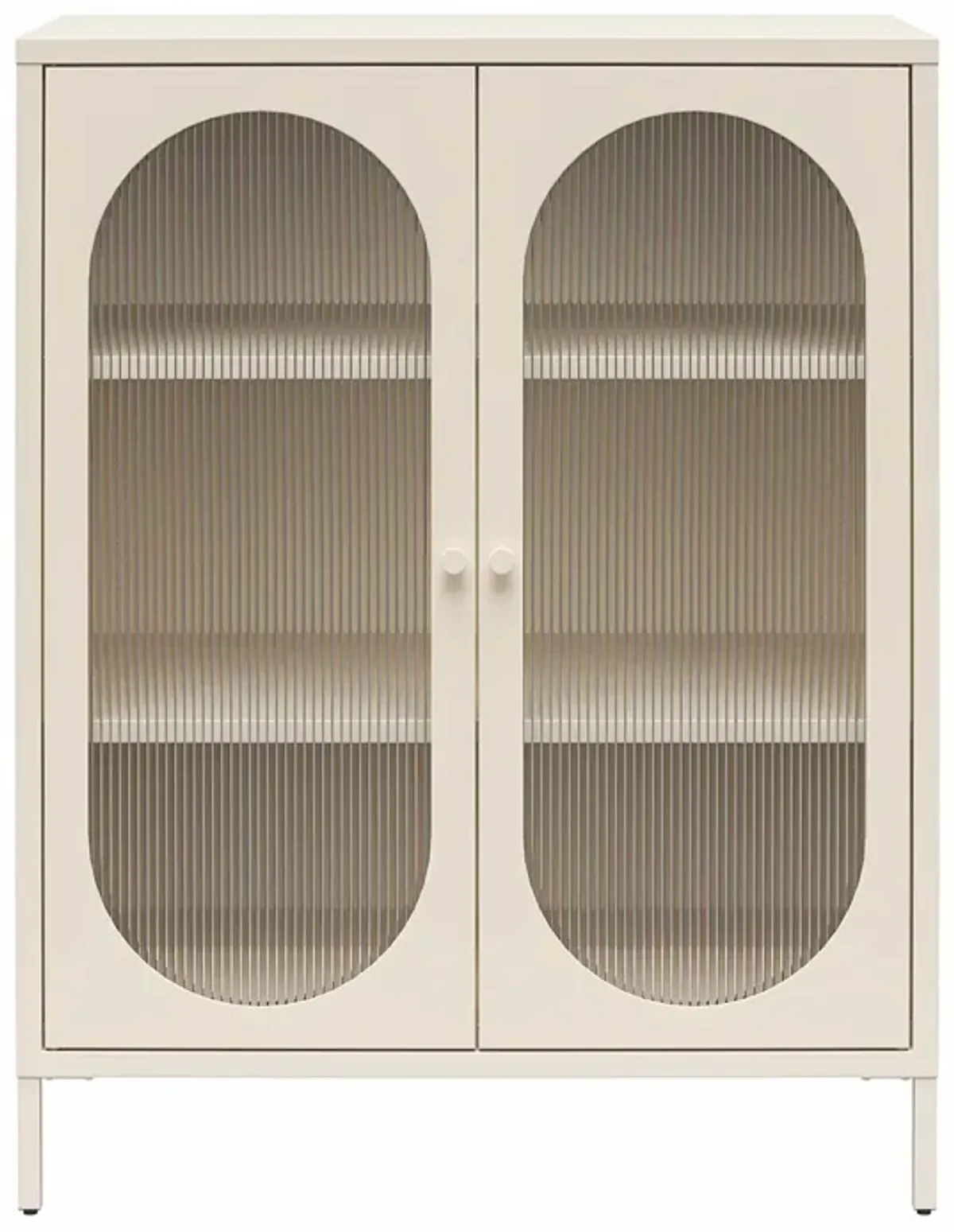 Luna Short 2 Door Accent Cabinet with Fluted Glass