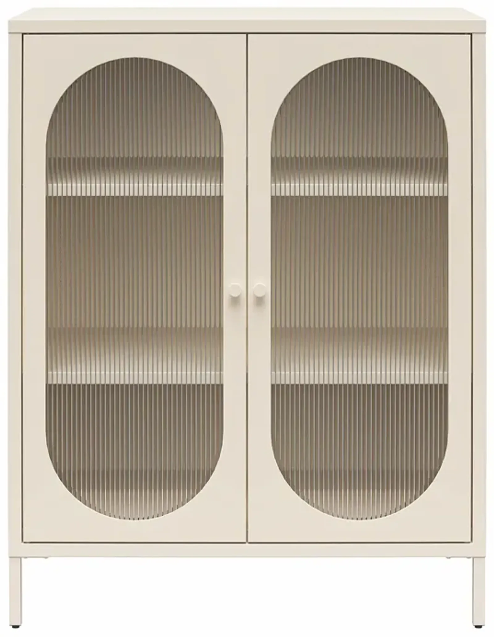 Luna Short 2 Door Accent Cabinet with Fluted Glass