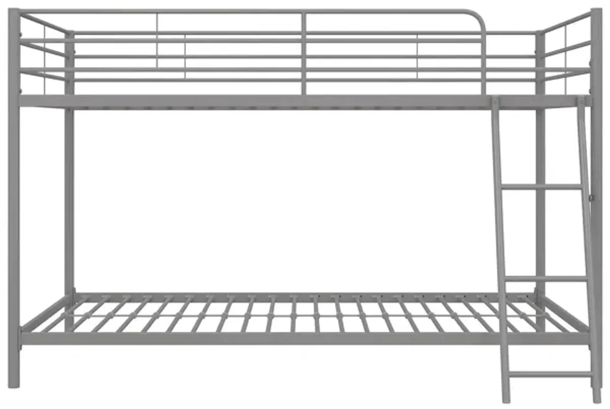 Small Space Junior Twin over Twin Metal Bunk Bed