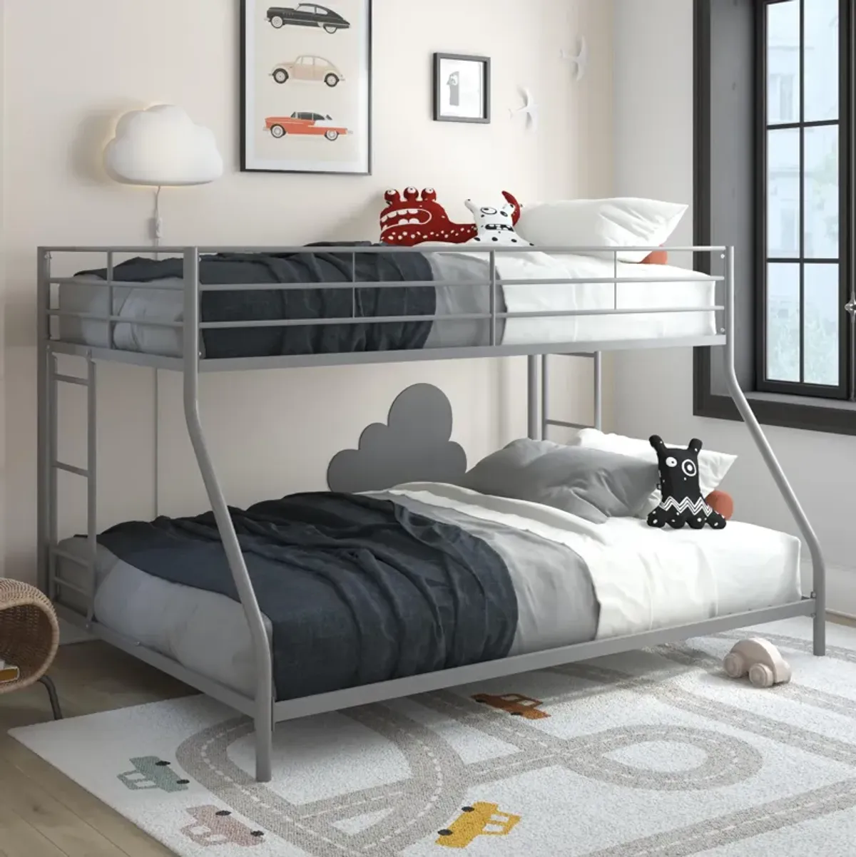 Small Space Junior Twin over Full Metal Bunk Bed